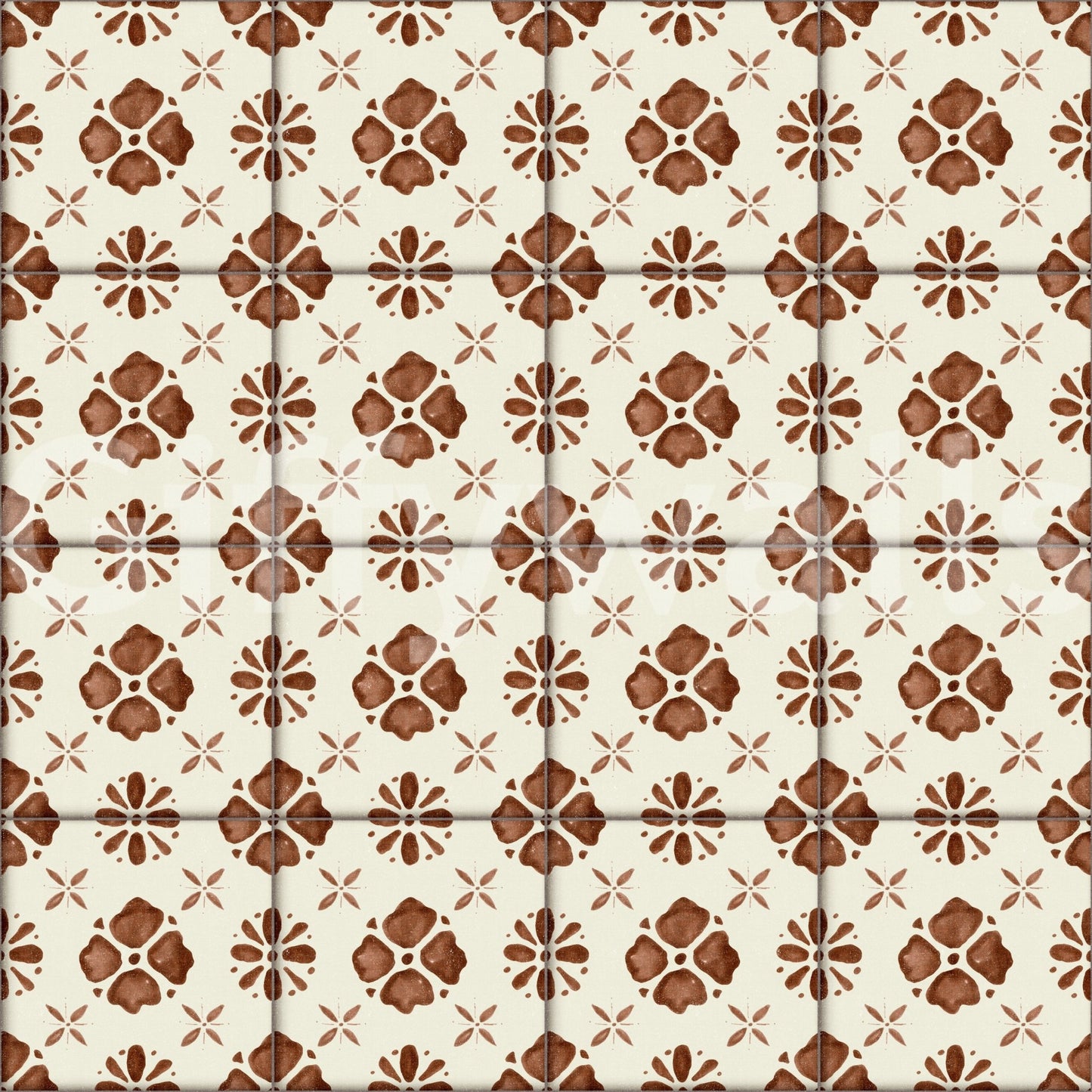 Farmhouse Classic Backsplash Clay Wallpaper