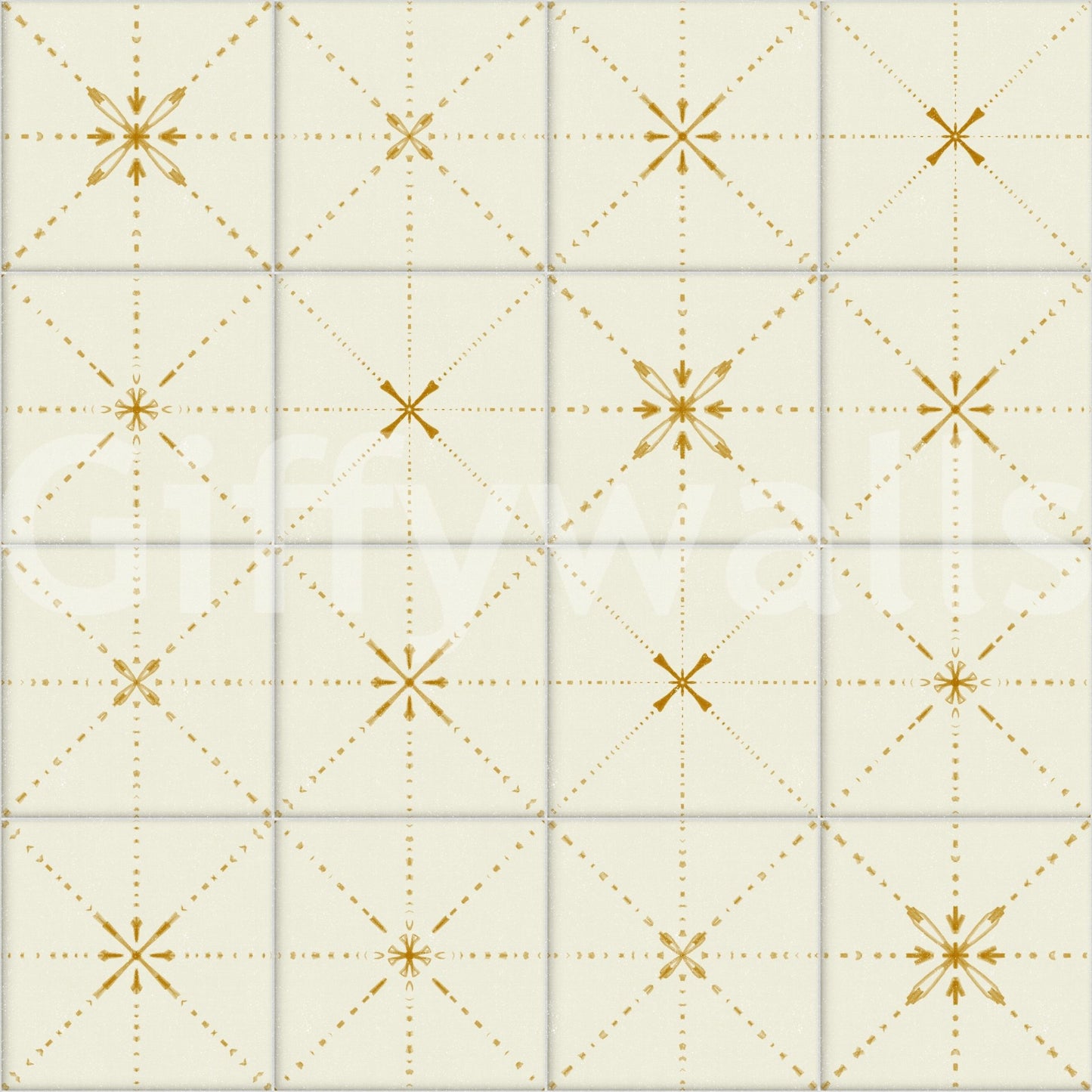 Farmhouse Delicate Backsplash Gold Wallpaper