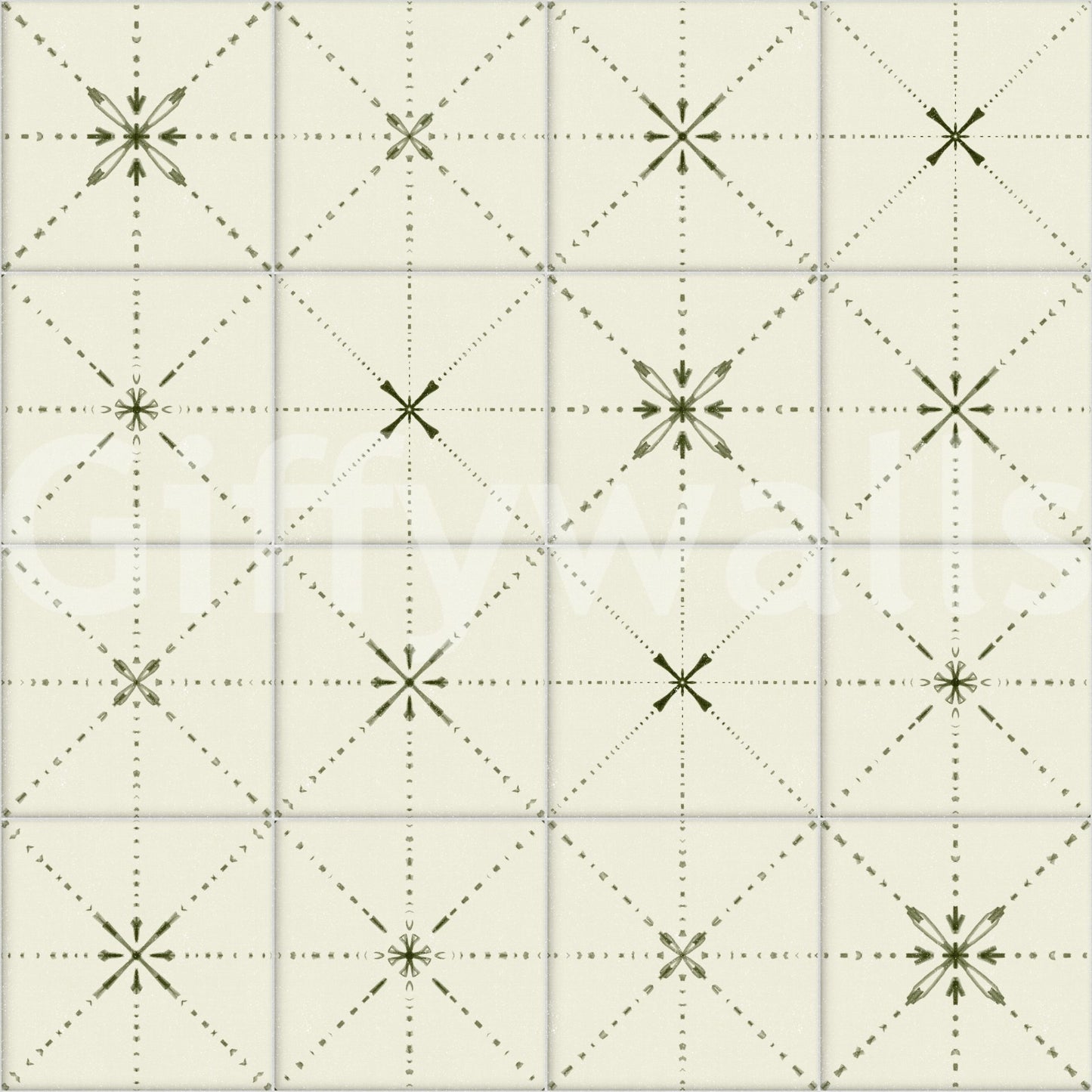 Farmhouse Delicate Backsplash Olive Wallpaper