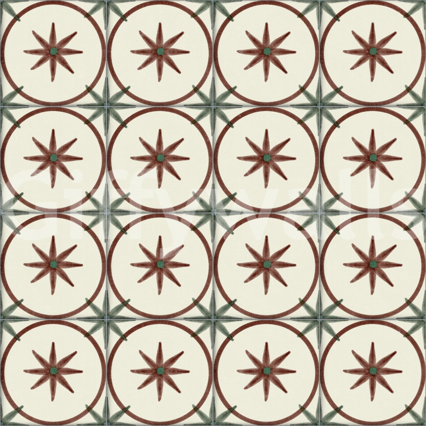 Farmhouse Timeless Backsplash Clay Wallpaper