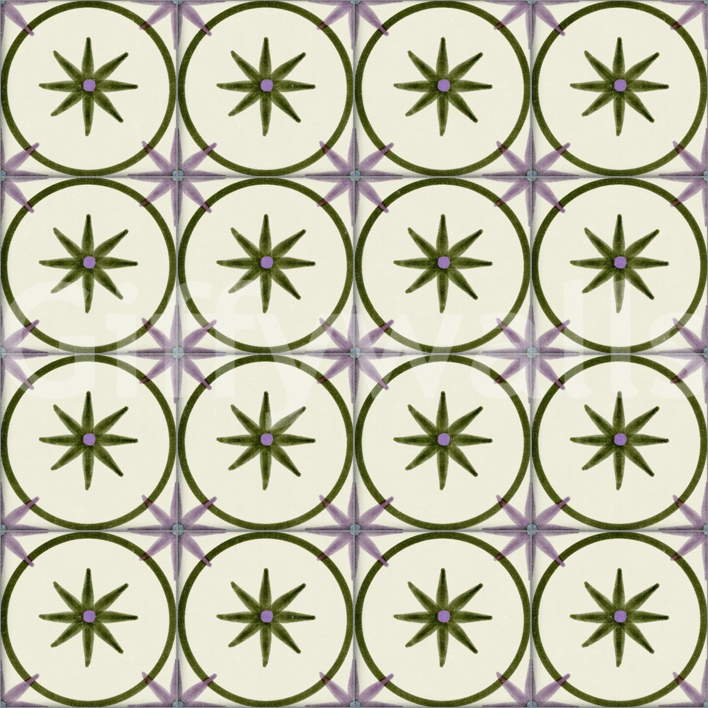 Farmhouse Timeless Backsplash Olive Wallpaper