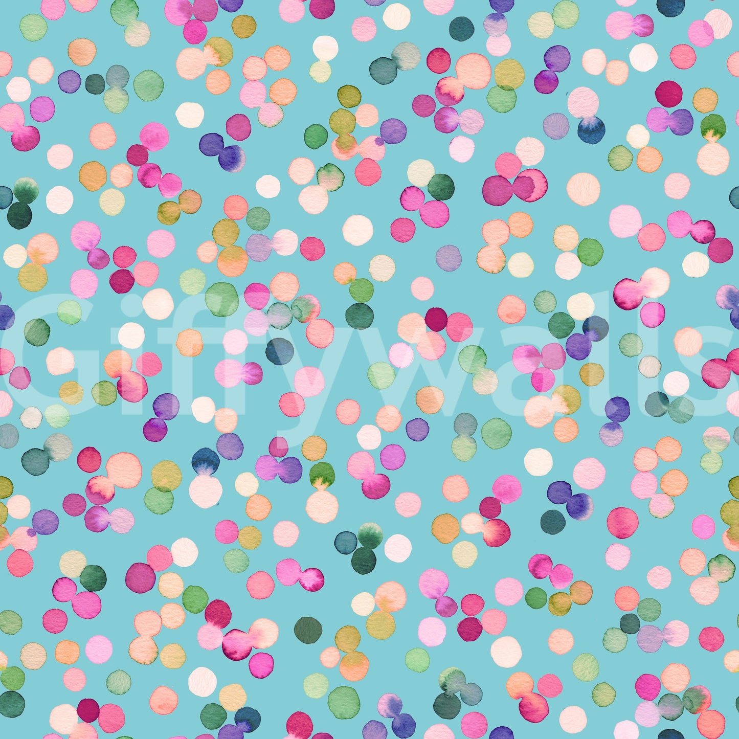 Confetti Festive Colorful Dots Blue Wallpaper