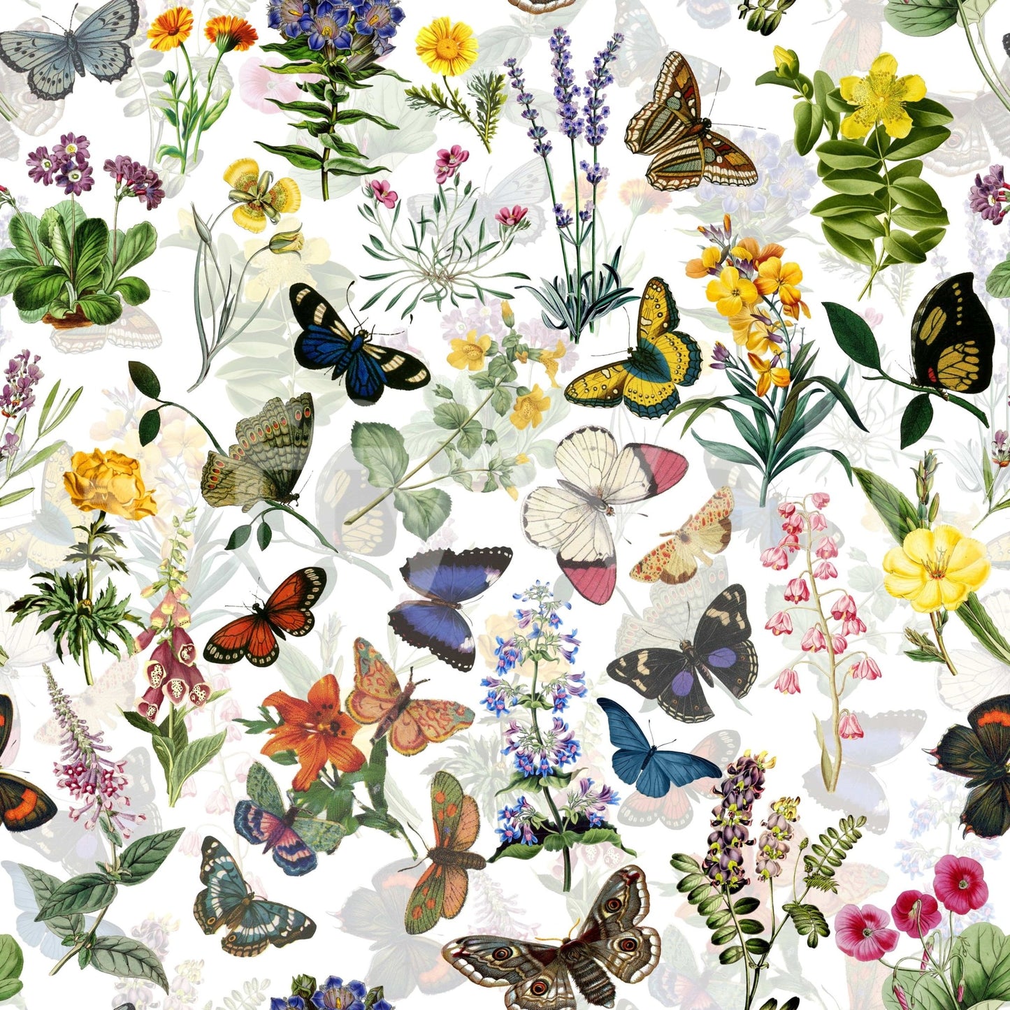 Elegant cottagecore aesthetic Fluttering Blooms wallpaper for cozy rooms.