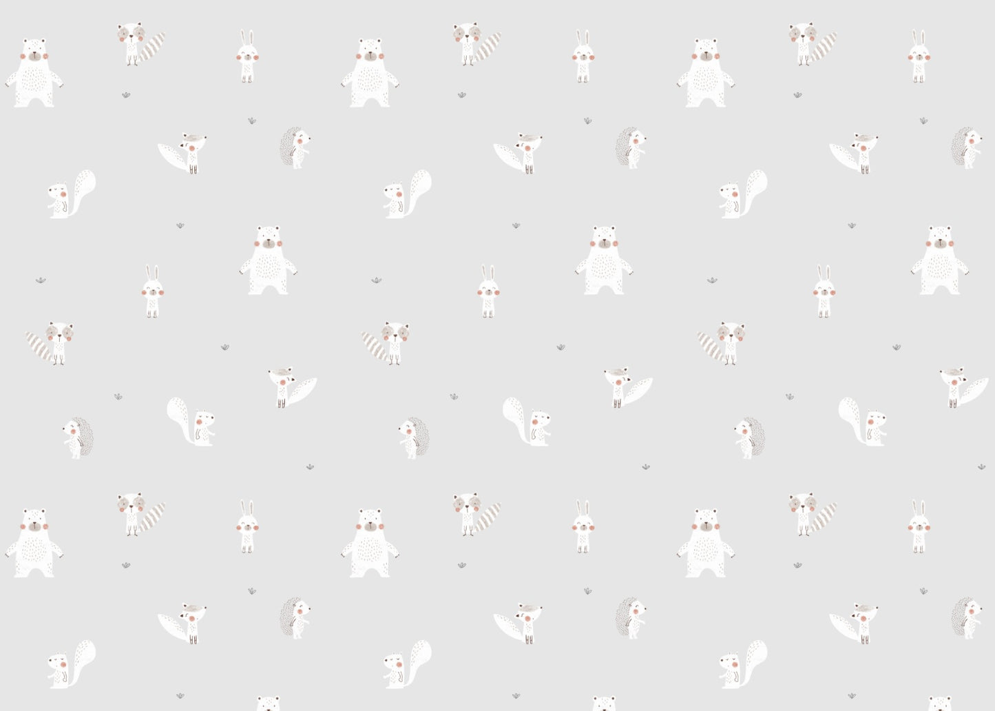 Forest Animals Gray Wallpaper For Walls featuring a hand-drawn baby deer.