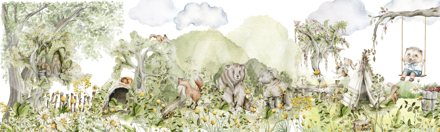 Animal wallpaper for cozy playrooms