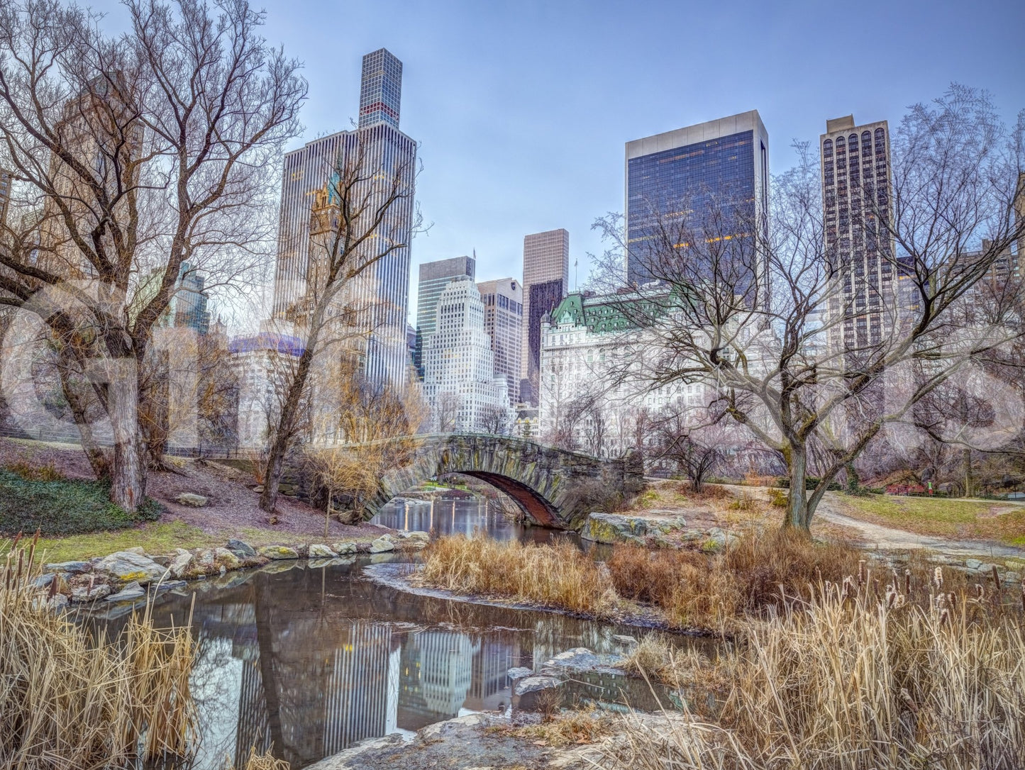 City park bridge wallpaper for rooms