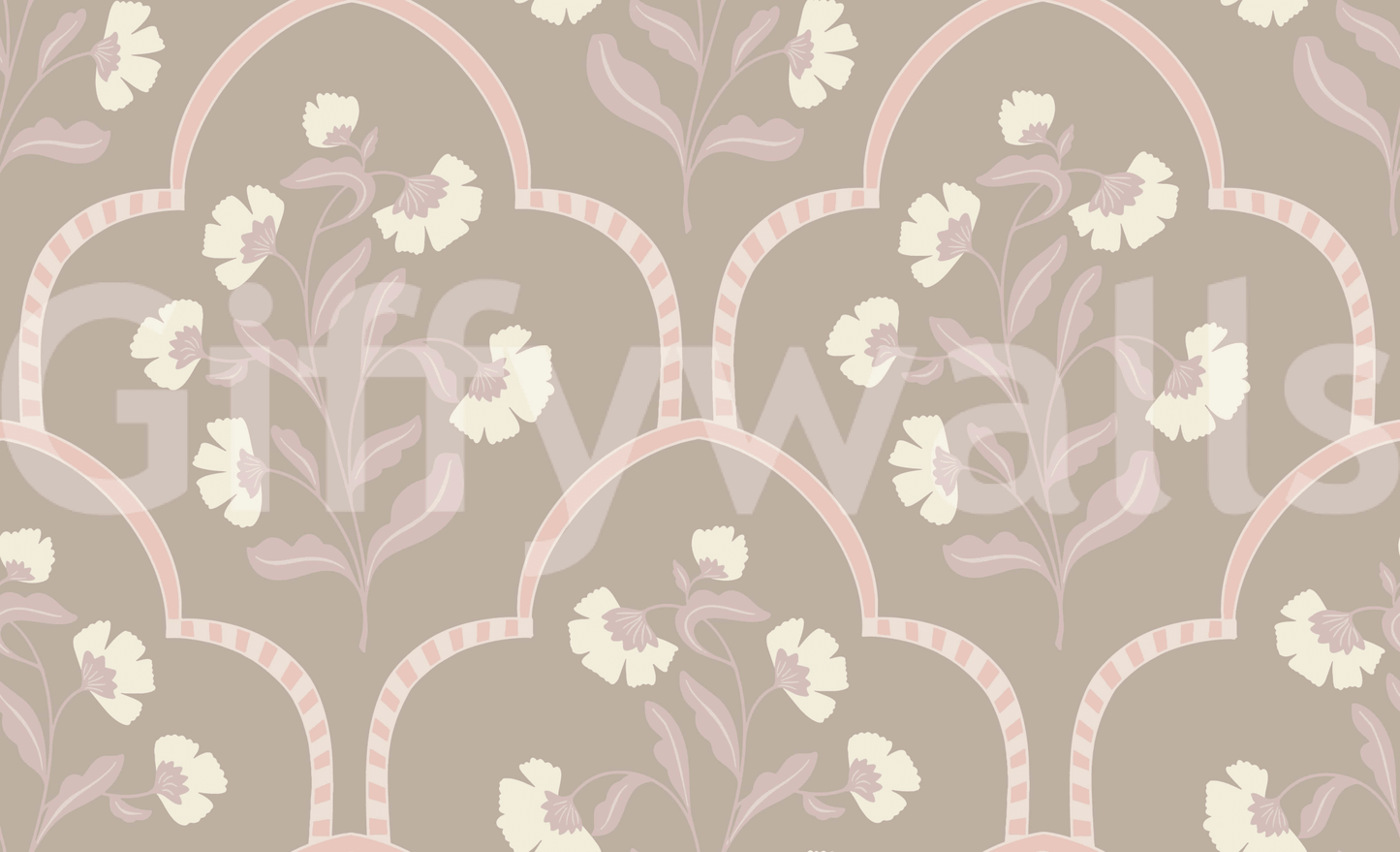 Quiet rhythmic aesthetic of Garden Trellis mural art.