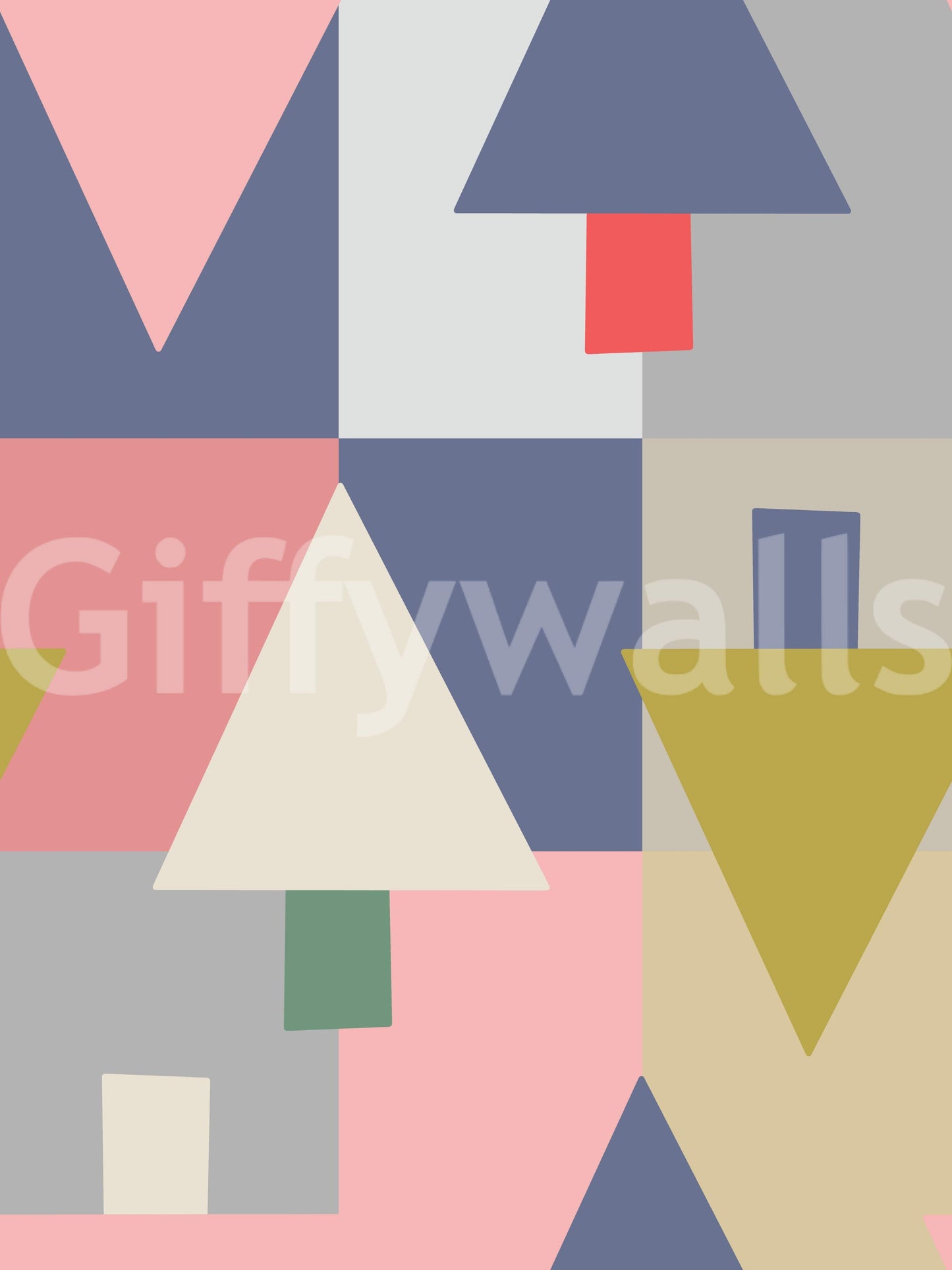 Geometric Forest Harmony Wallpaper