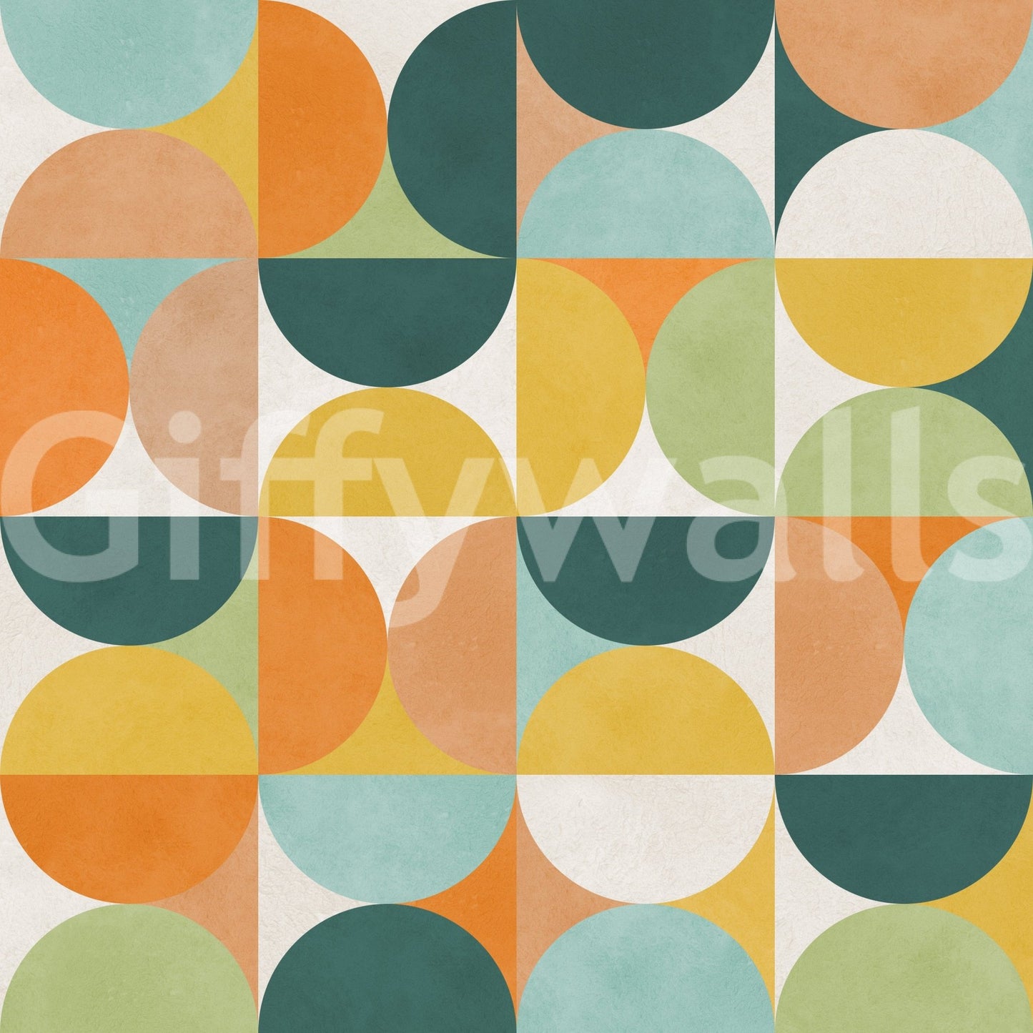 Artistic geometric wallpaper with balanced color blocks