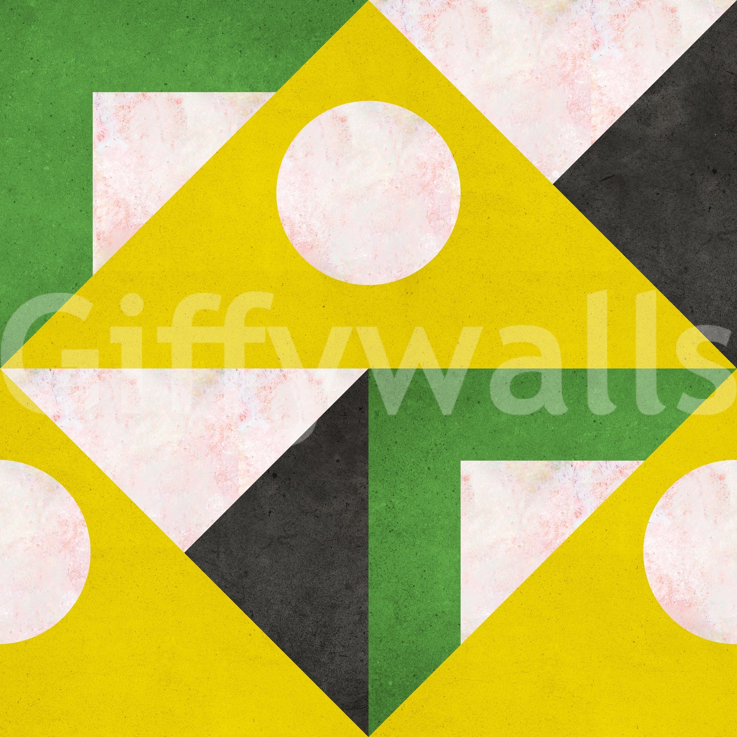 Triangle and dot geometric wall covering