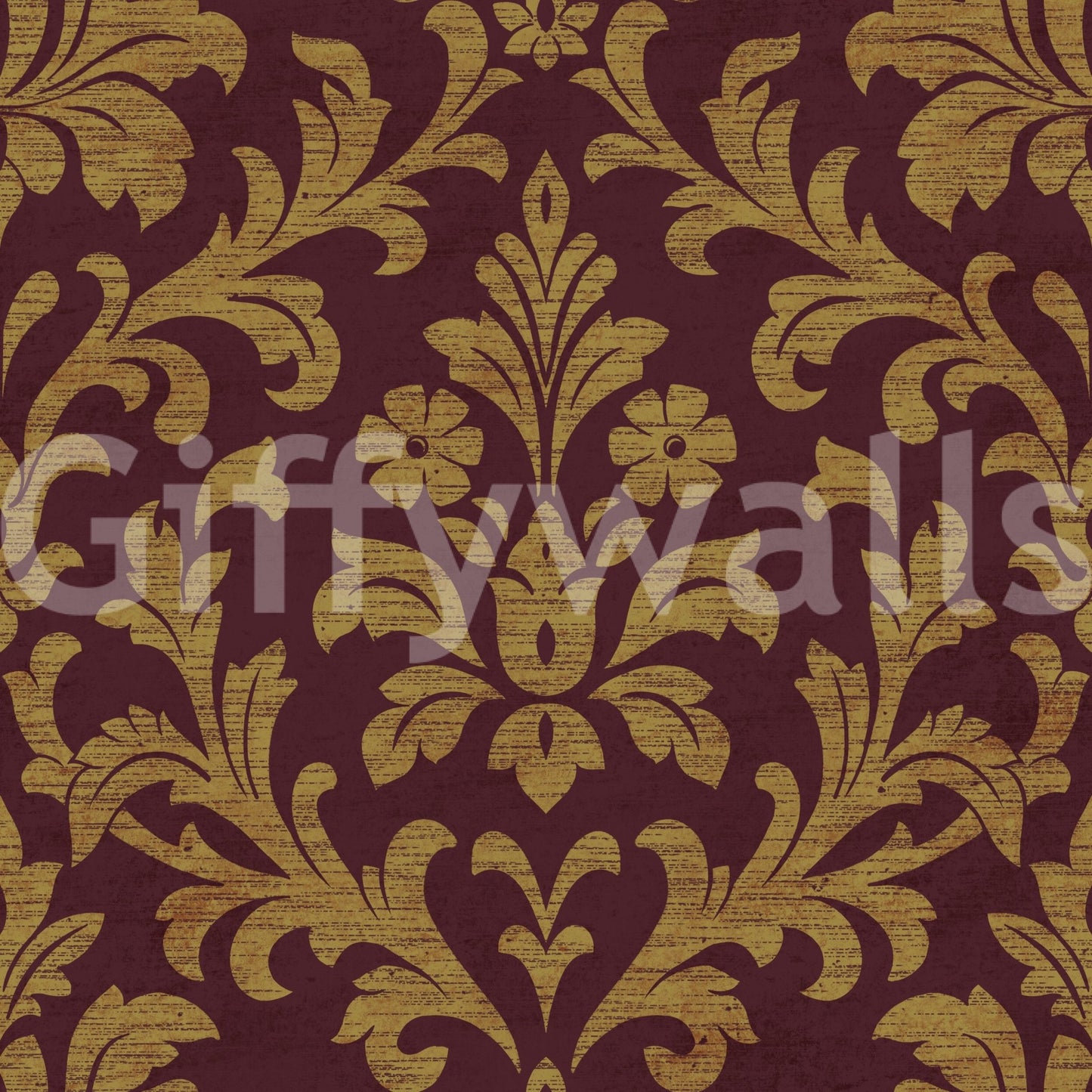 Elegant gilded leaves wall mural with gold accents for home decor.