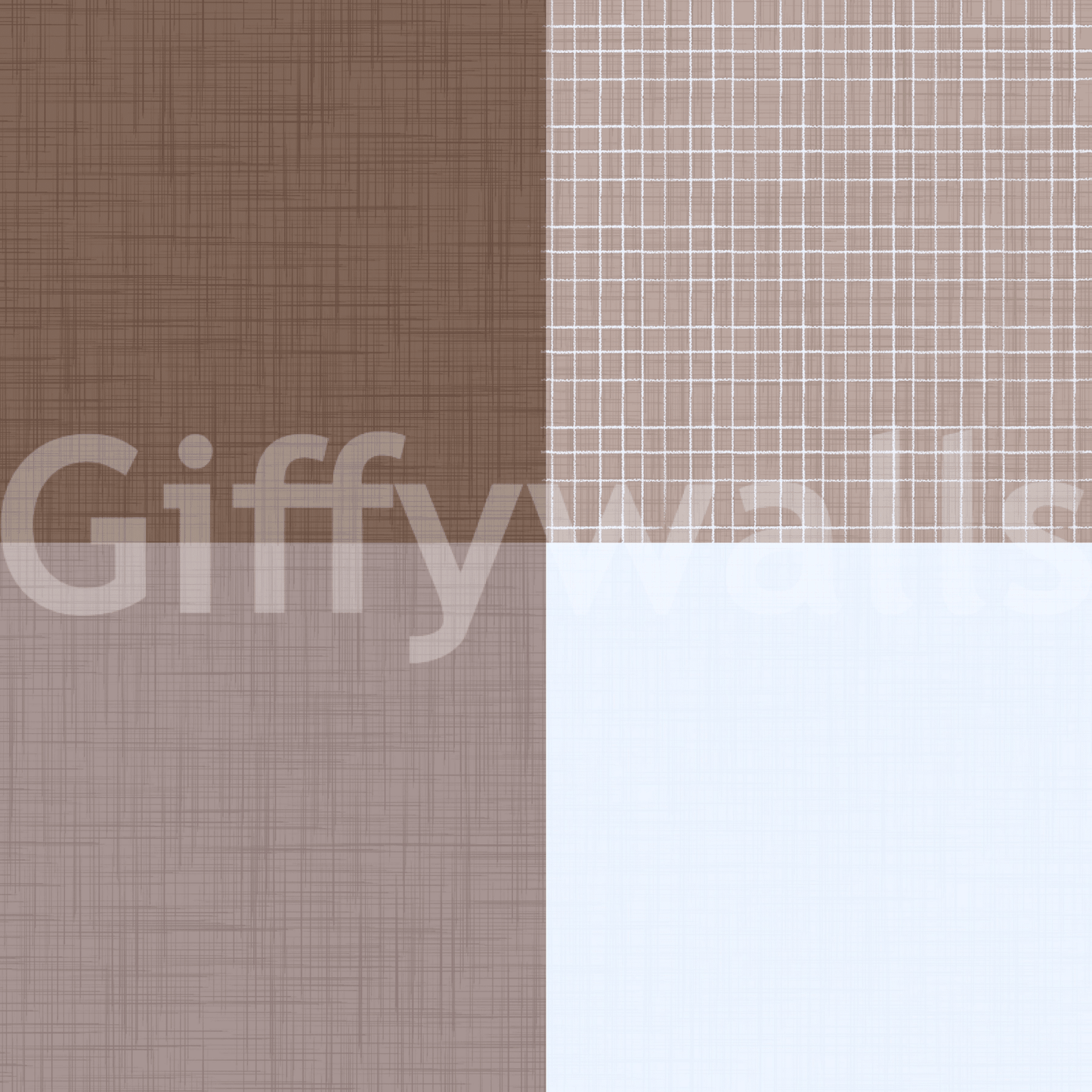 Gingham Mocha Borwn Linen Texture Country Wallpaper