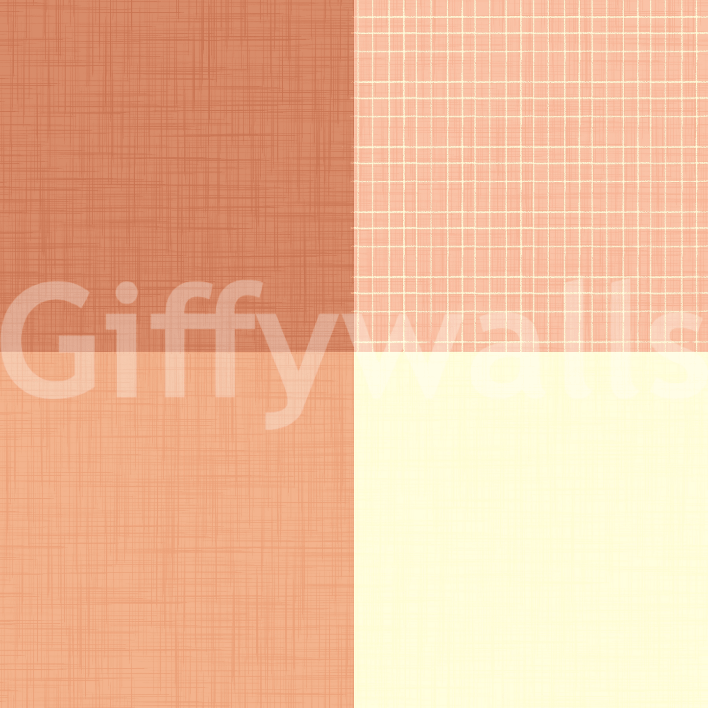 Gingham Peach Linen Texture Country Wallpaper