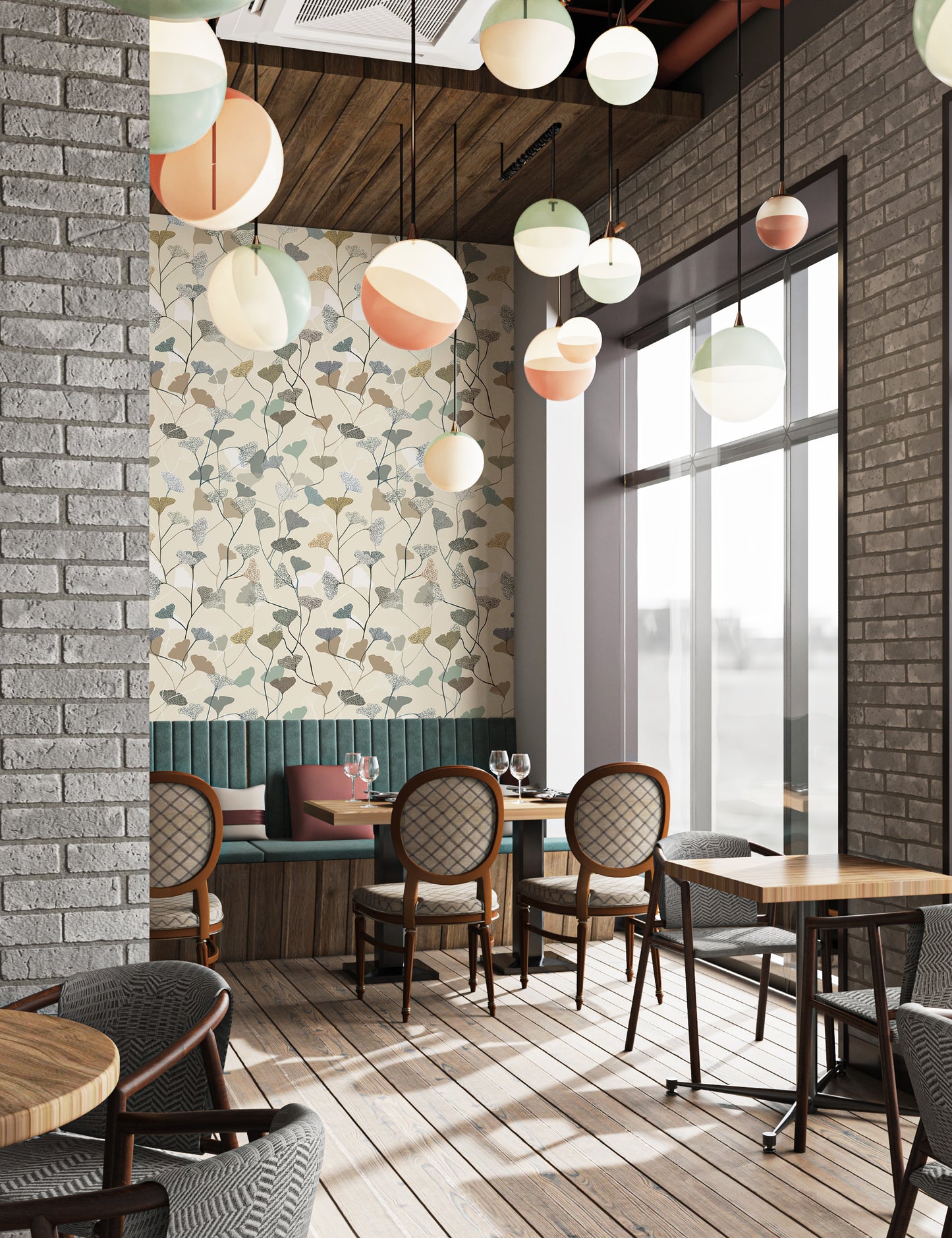 Nature-Inspired Ginkgo Leaves Wallpaper Design