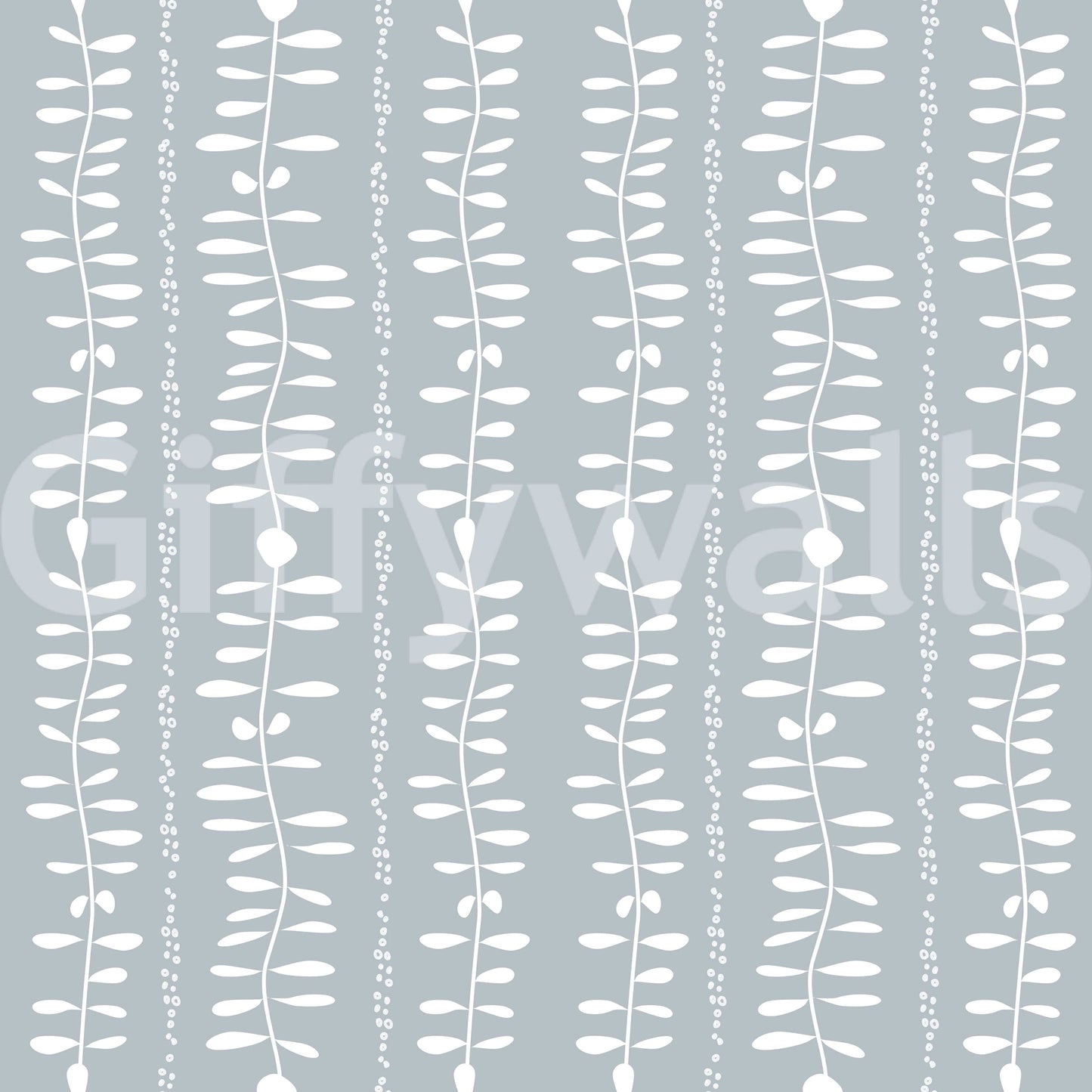 Airy botanical pattern on Leaves Cascade wall mural.