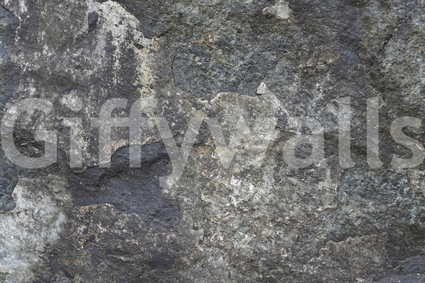 Nature rock wallpaper mural in lounge, modern decor with neutral color accessories