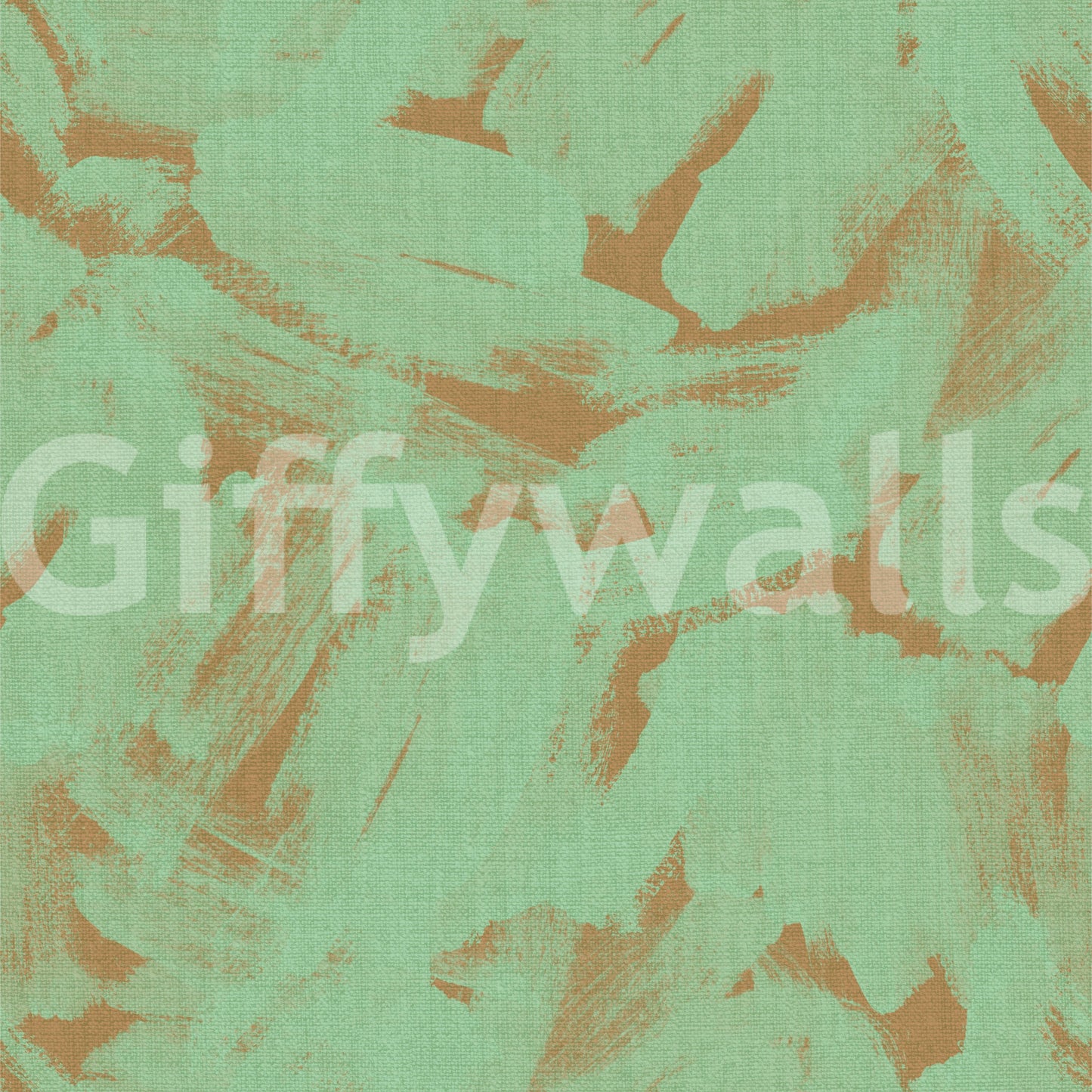 Modern wallcovering with green painterly strokes