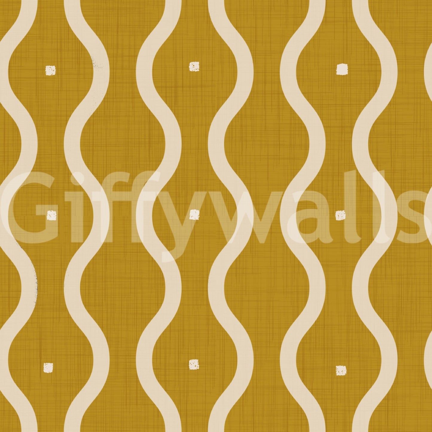 Sunny vertical waves wallpaper, subtle specks, energetic interior focus.