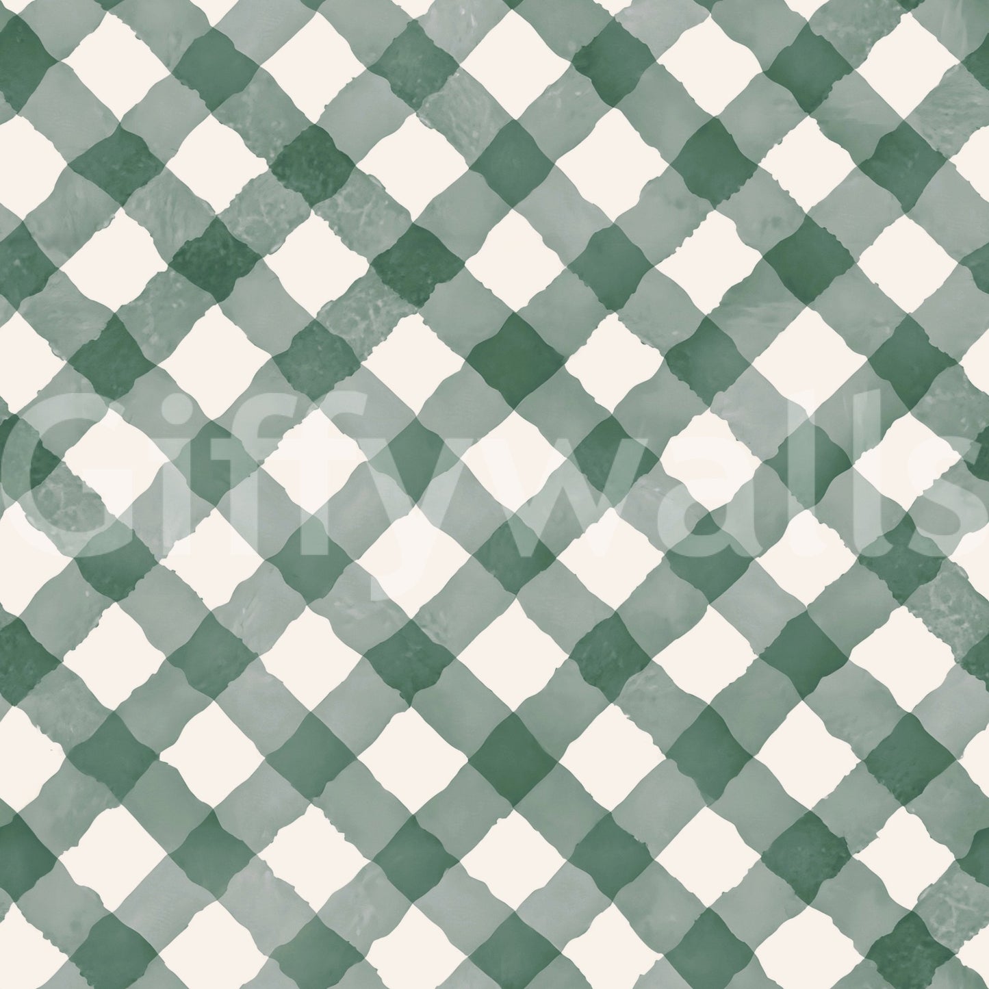 Traditional gingham pattern wallpaper with a hand-painted finish