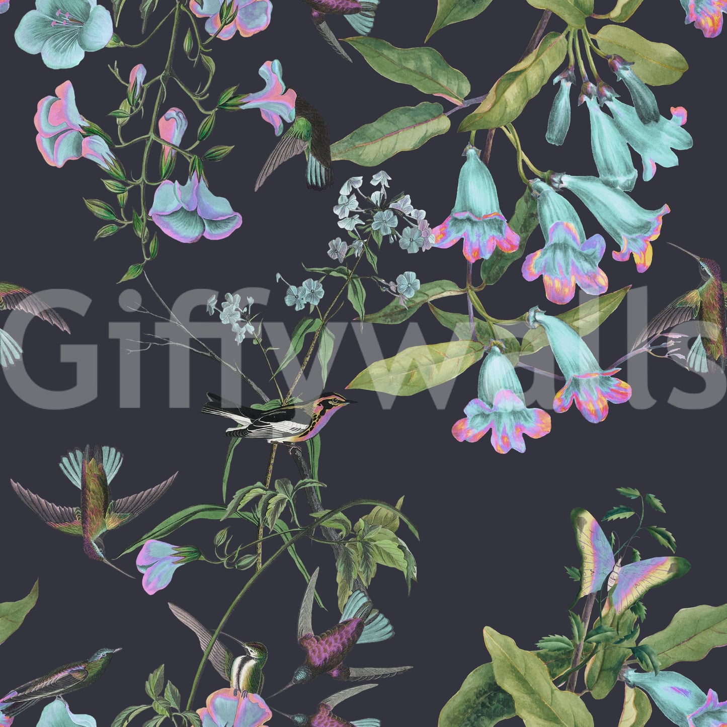 A high-quality serene flower wall mural for walls.