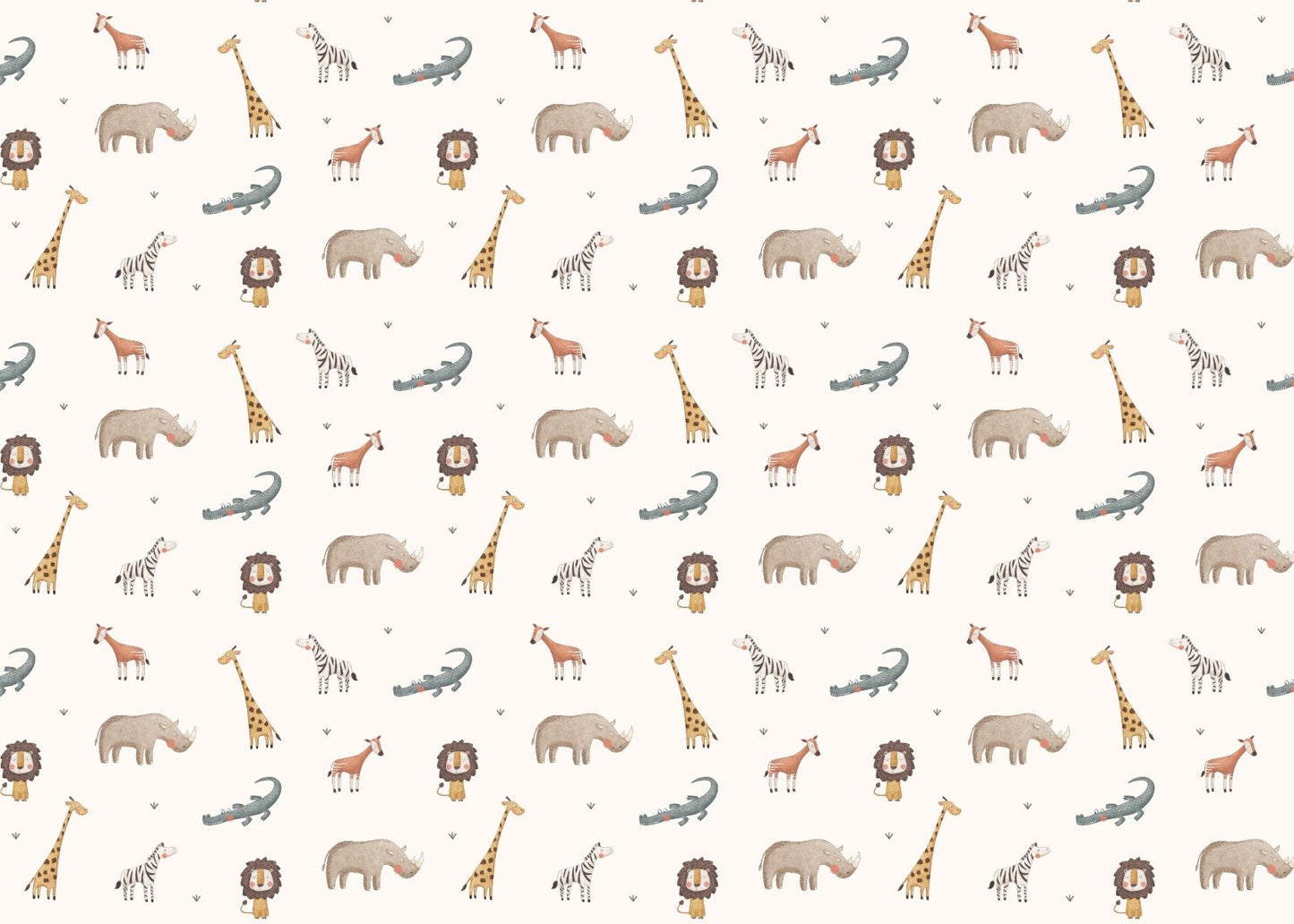 Jungle Safari Animals wallpaper with detailed wildlife silhouettes and tropical leaves.