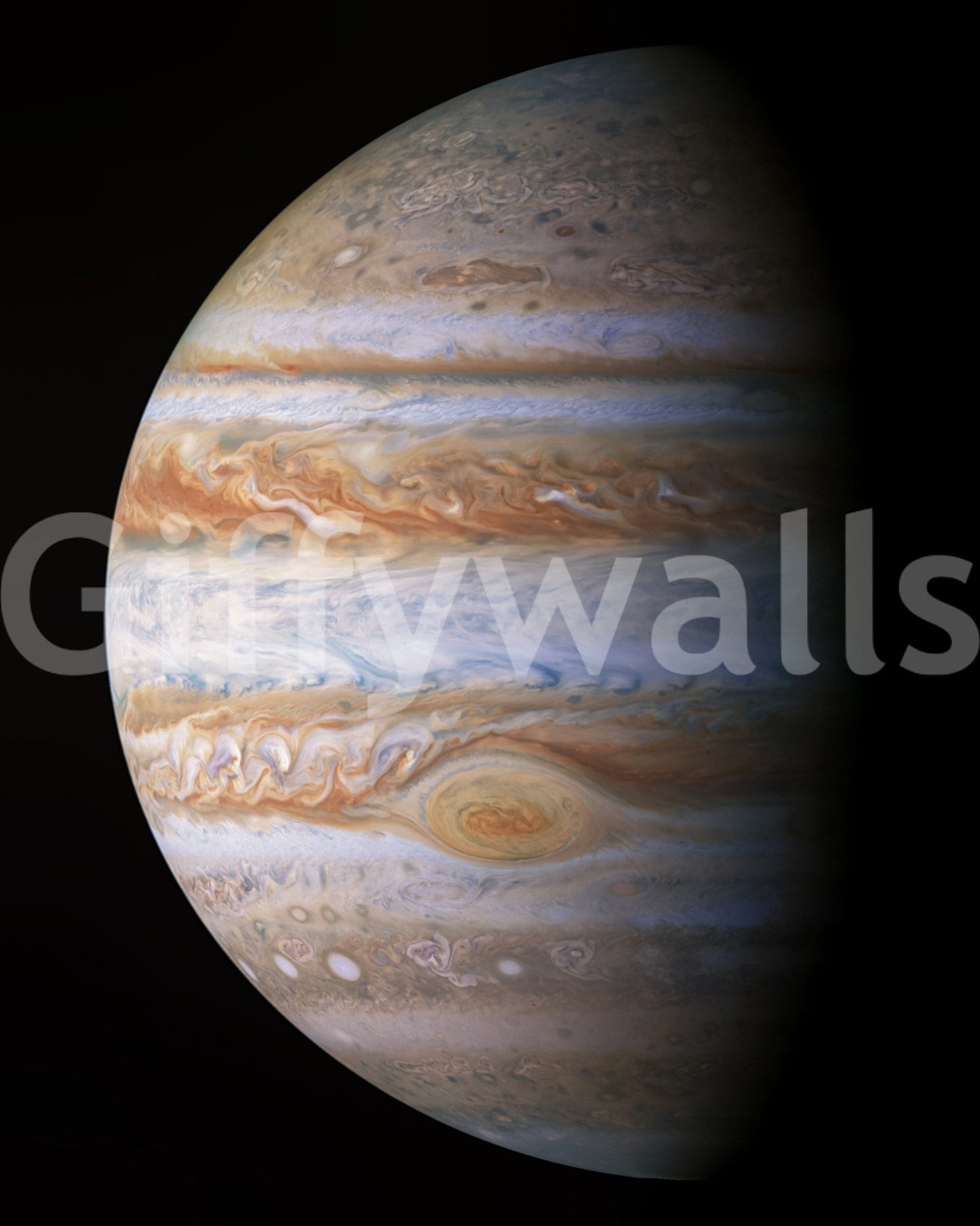 Jupiter wallpaper for hallway wall decor, modern look, starfield detail