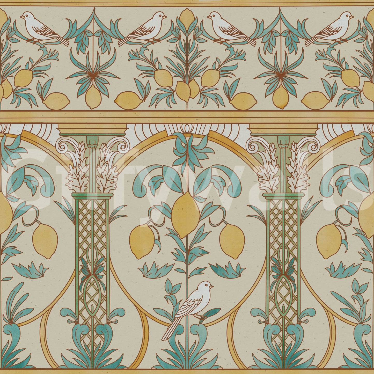 A high-quality elegant garden wall mural for walls.