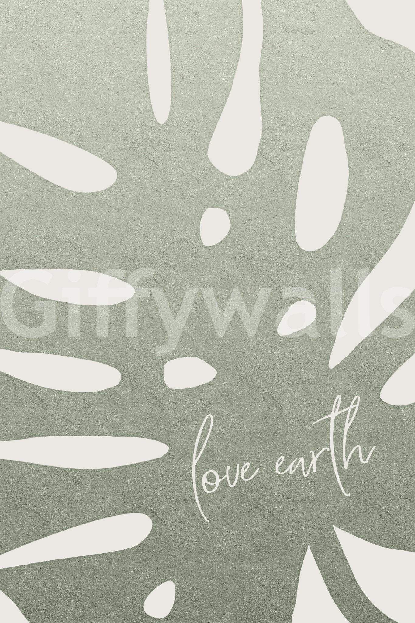 Beautiful nature wall mural with Love Earth design