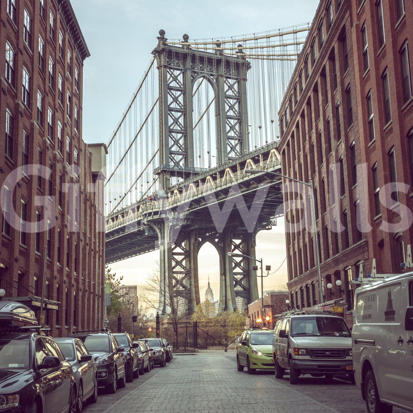 Wall decor evoking the charm of Brooklyn and Manhattan.