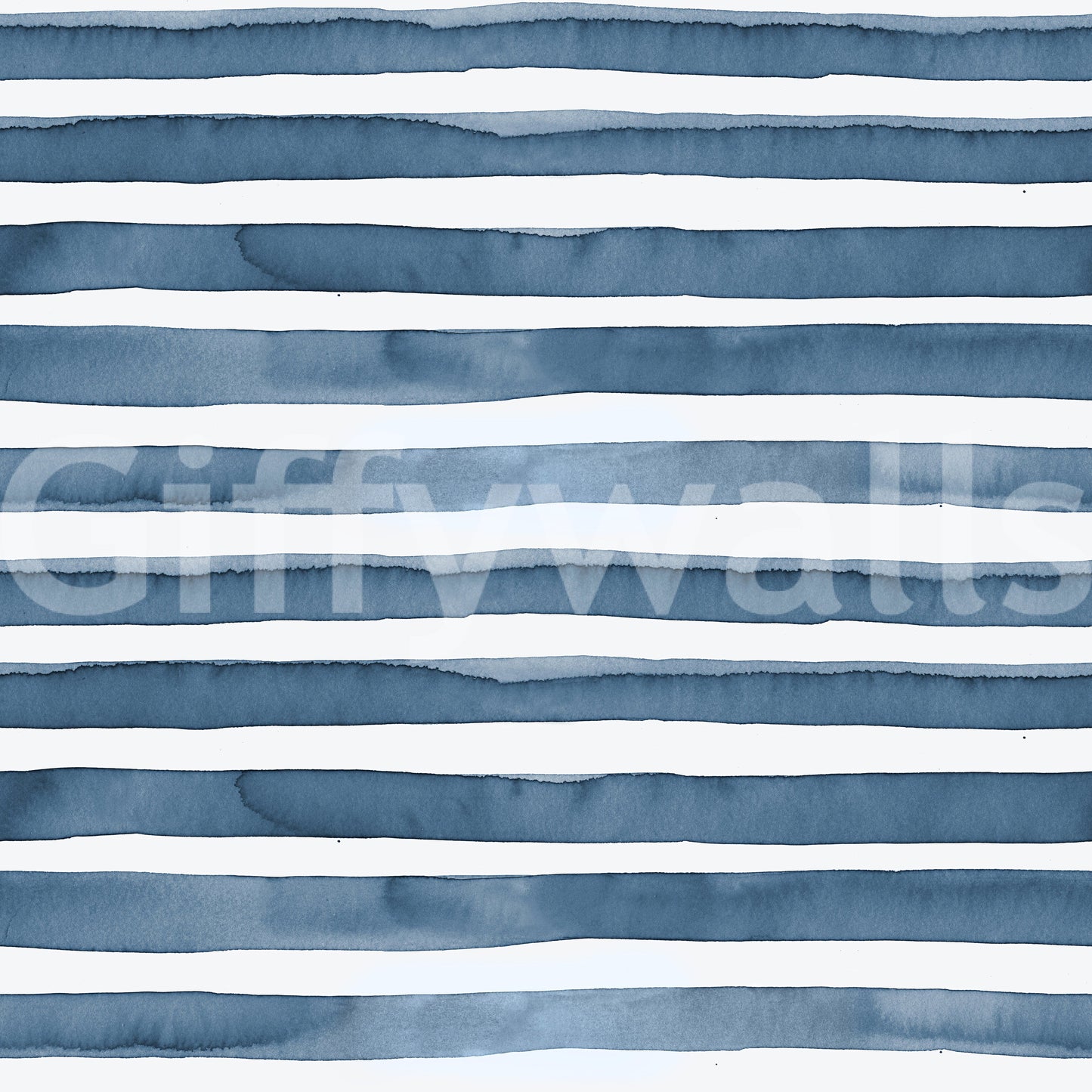 Marine Blue Watercolor Stripes Wallpaper