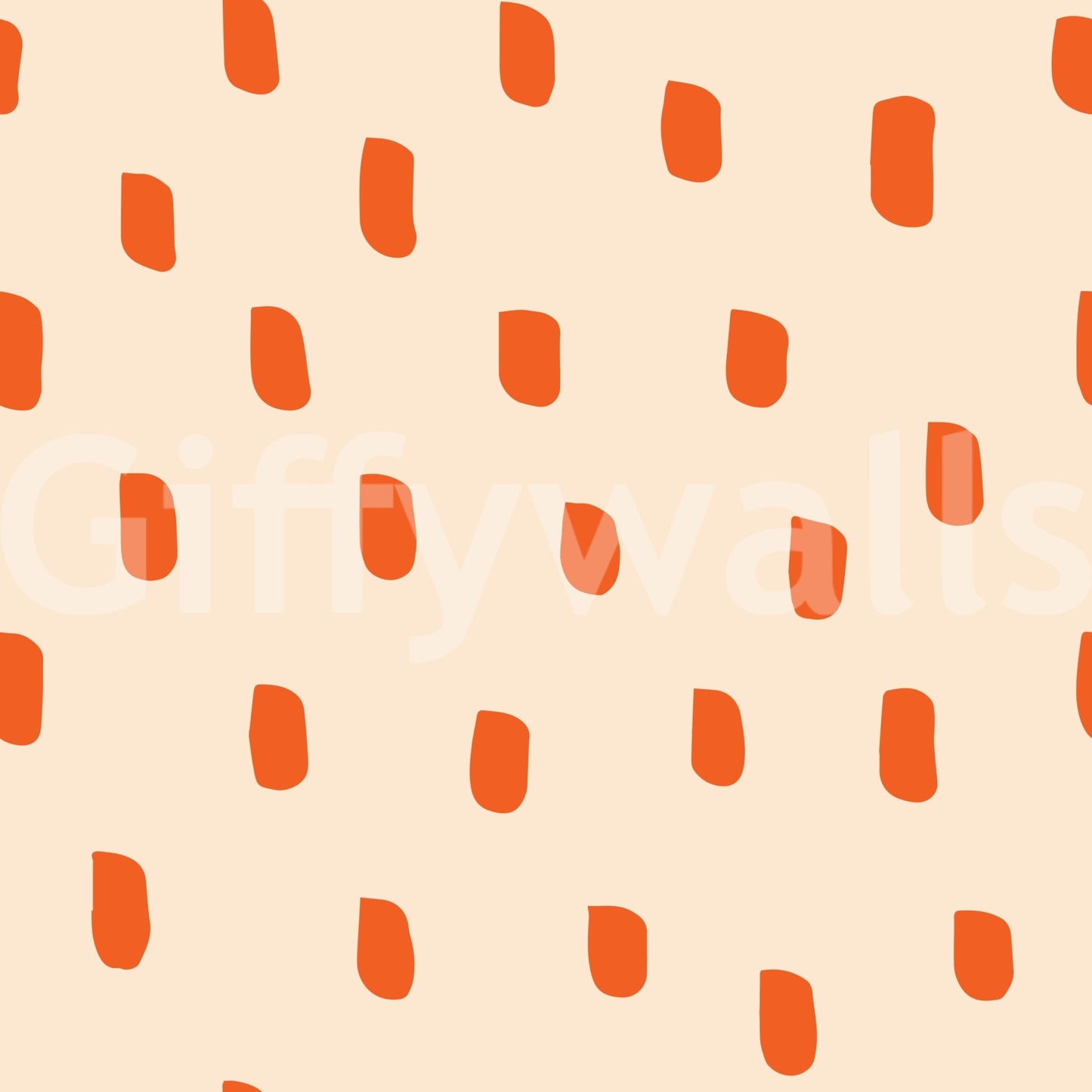 Mid Mod Wildflower Dots - Beige Terracotta Wallpaper
