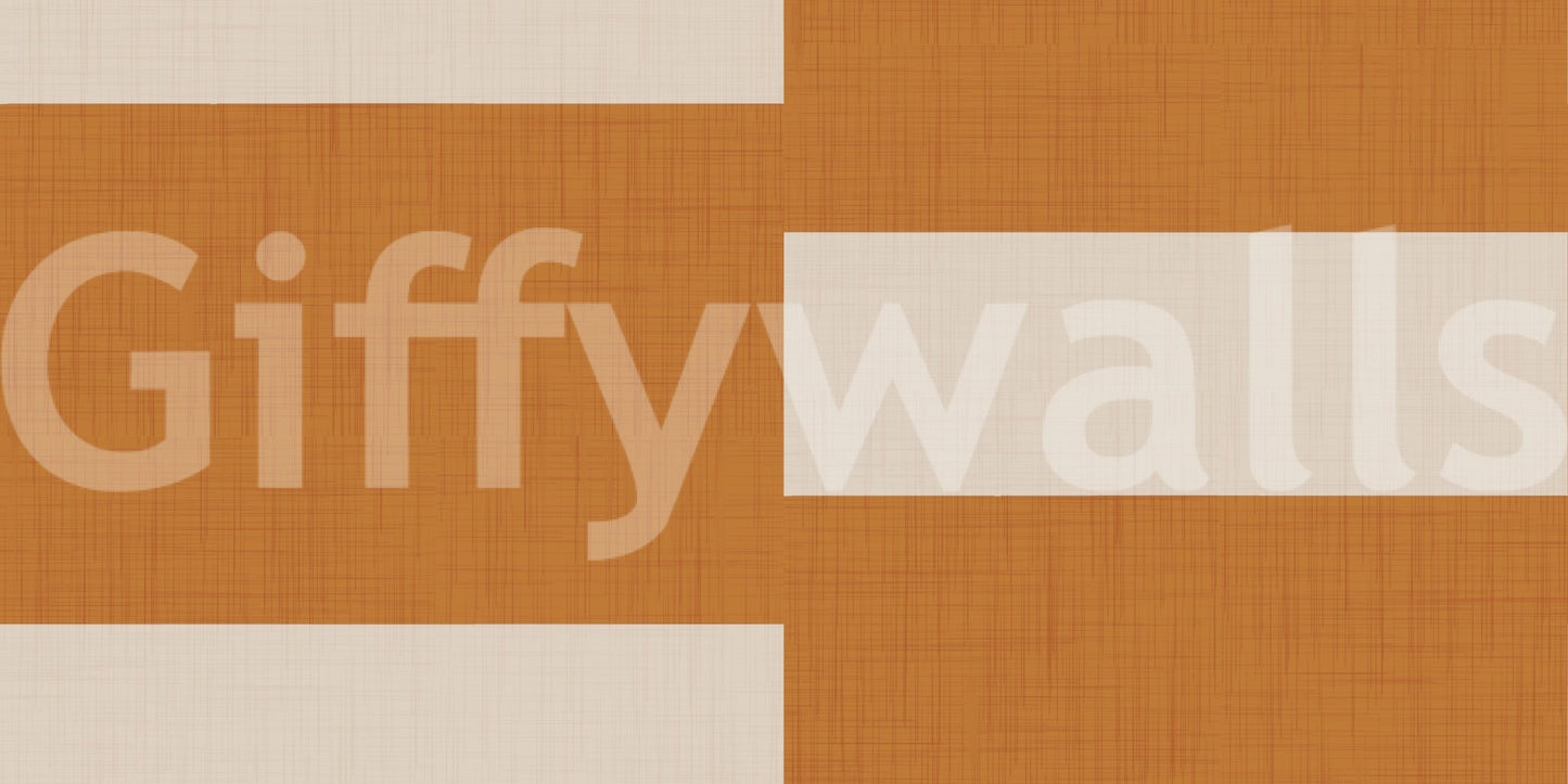 Minimal Stripe Block Terracotta Cream Wallpaper