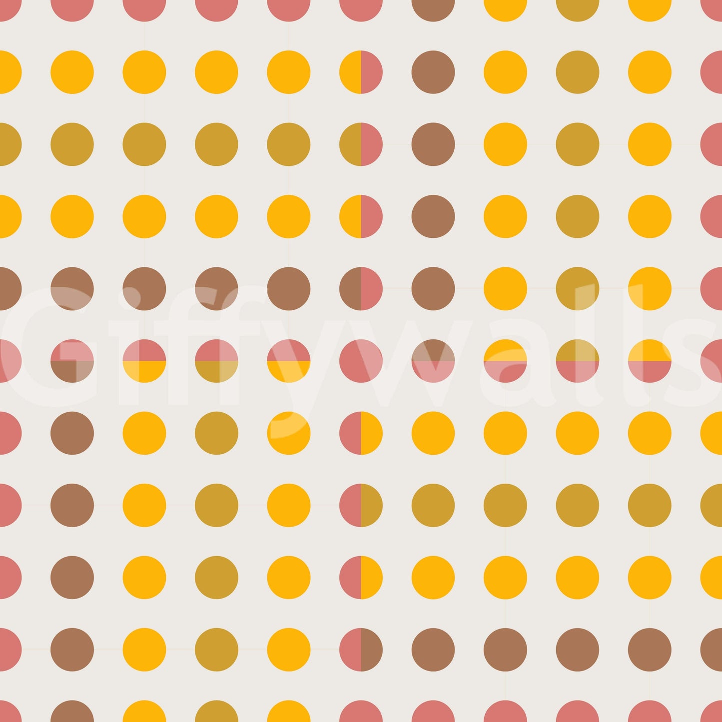Playful yet sophisticated dot pattern for a creative studio or loft.