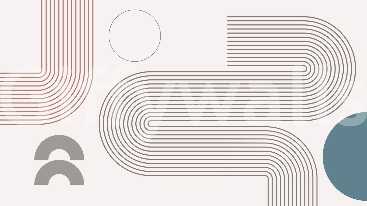 Modern Retro Lines Wall Mural