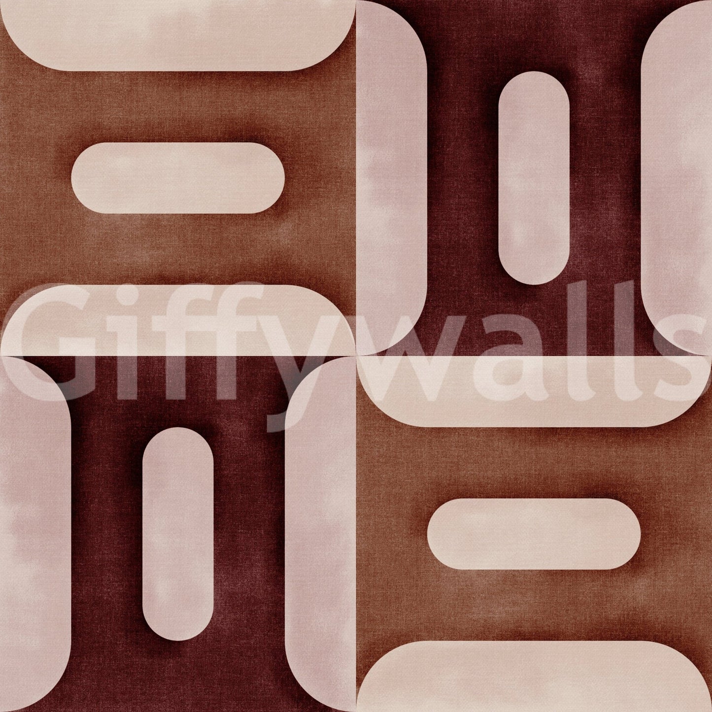 Modern Textured Geometries Clay Wallpaper