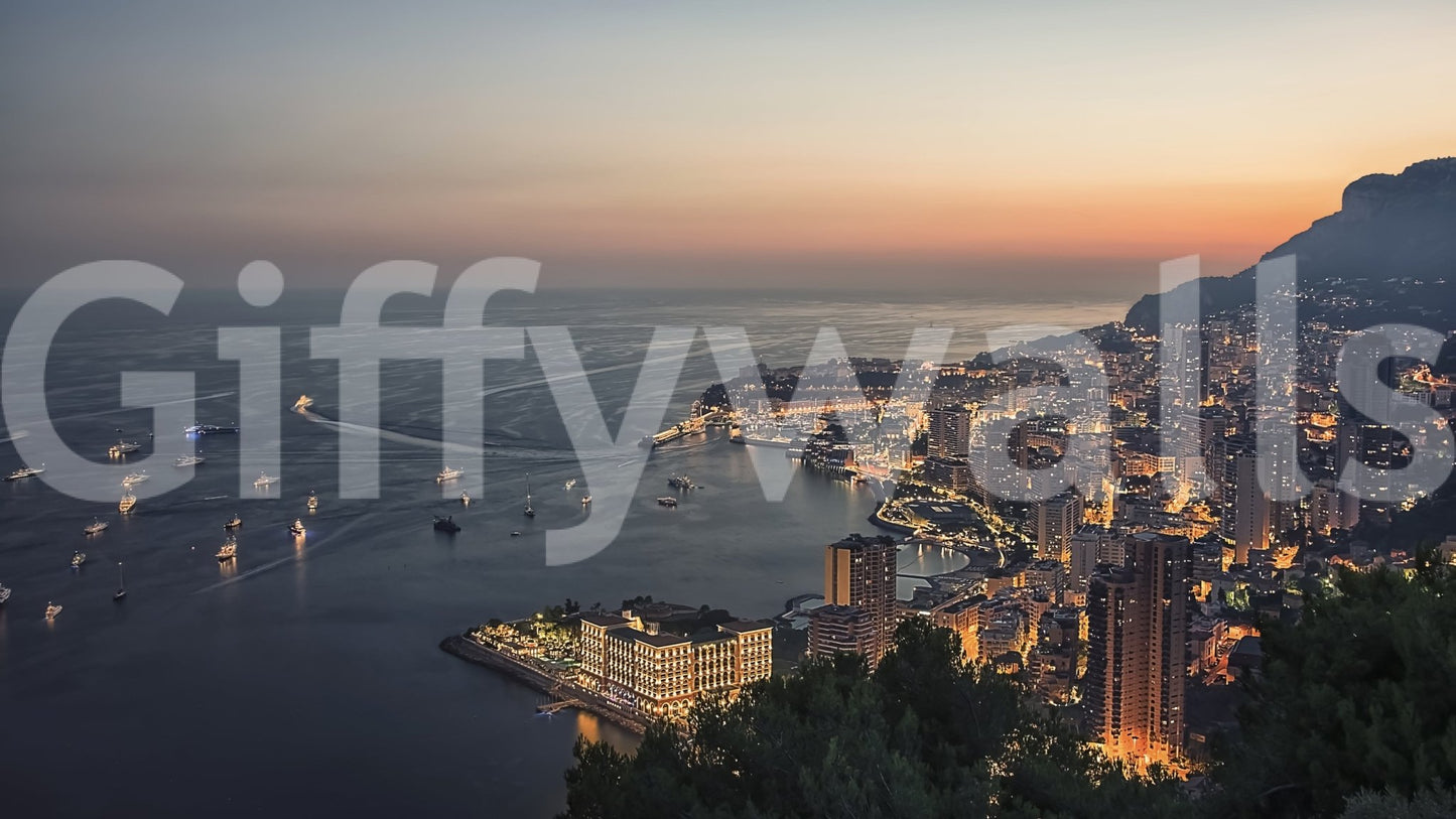 Monaco Nights wallpaper for walls highlighting nautical seaside charm.