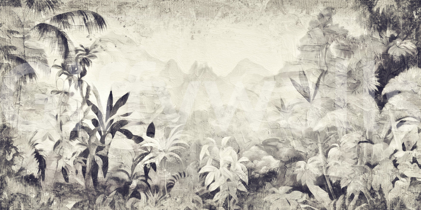 Monochrome Jungle Dream Wall Mural -2530925