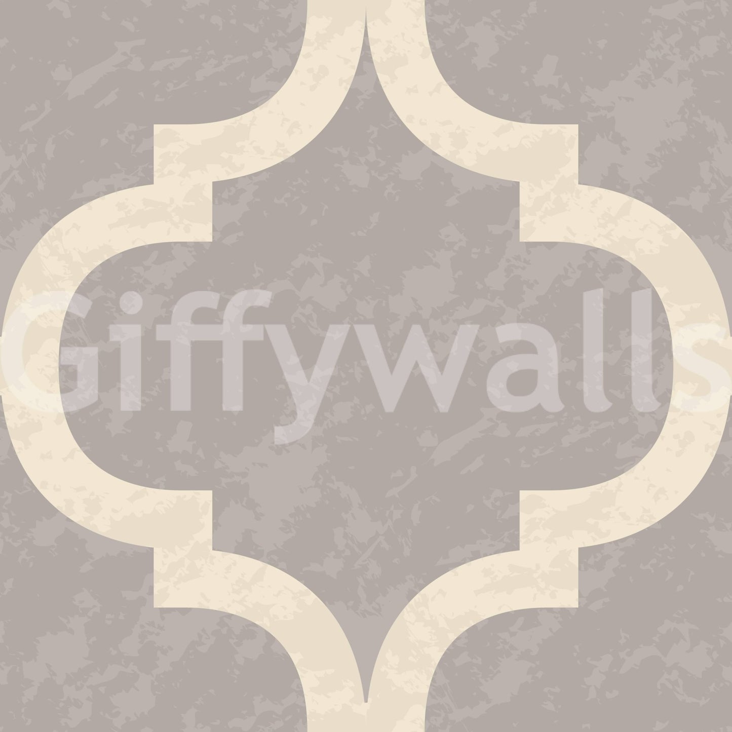 Modern Moroccan ogee wallpaper in stone grey