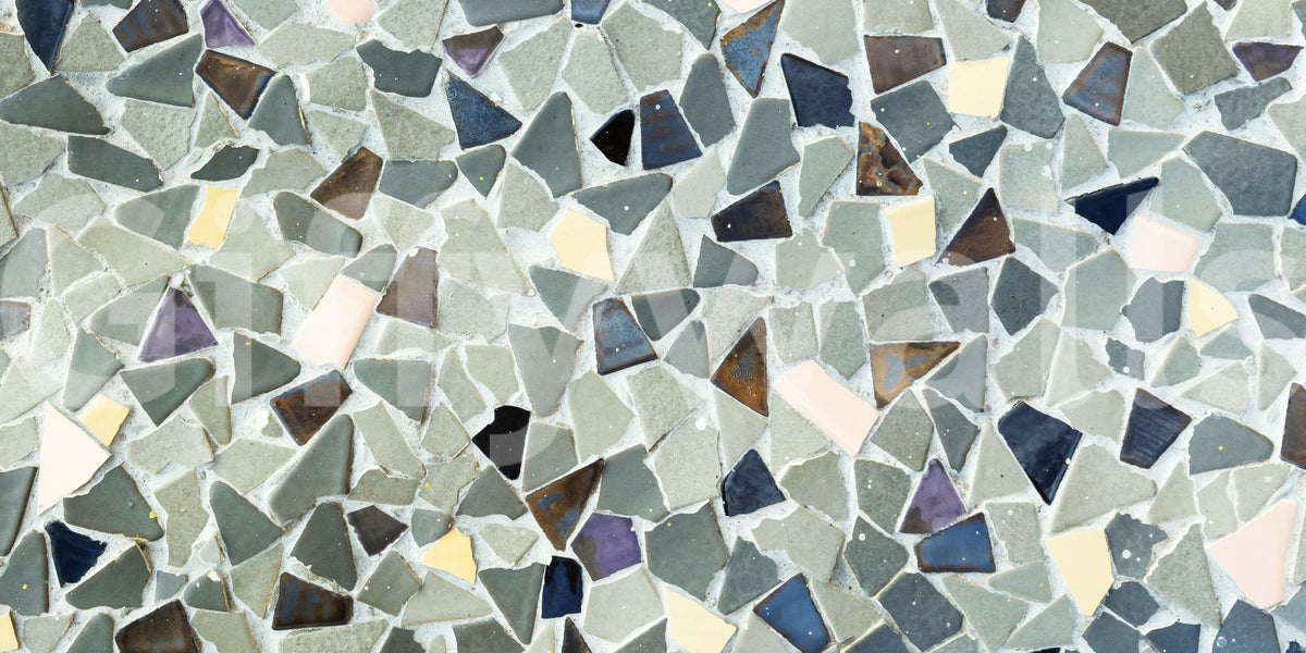 Geometric natural tile look wallpaper irregular patterns