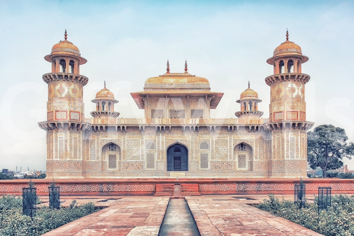 Traditional Persian influence found in Mughal Majesty wall mural.