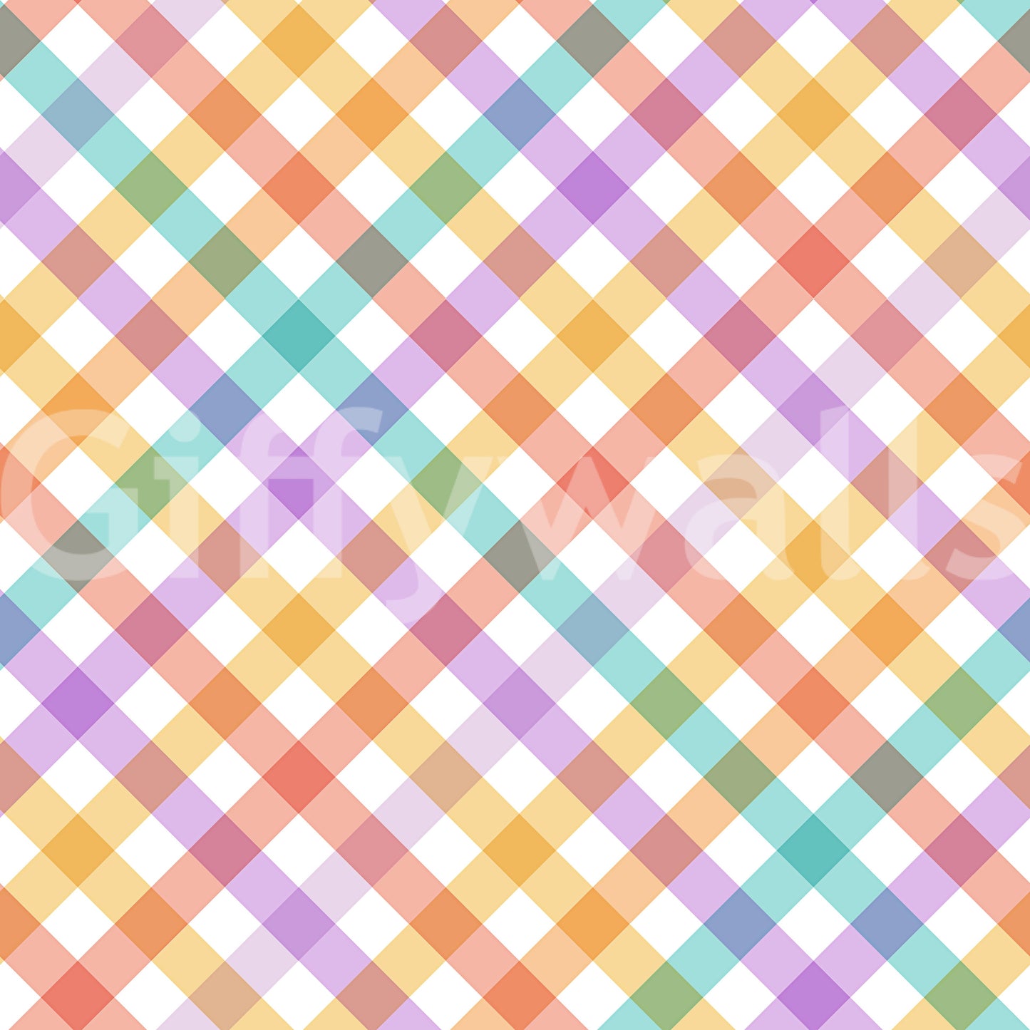Geometric Checks Stripes Multicolor Wallpaper