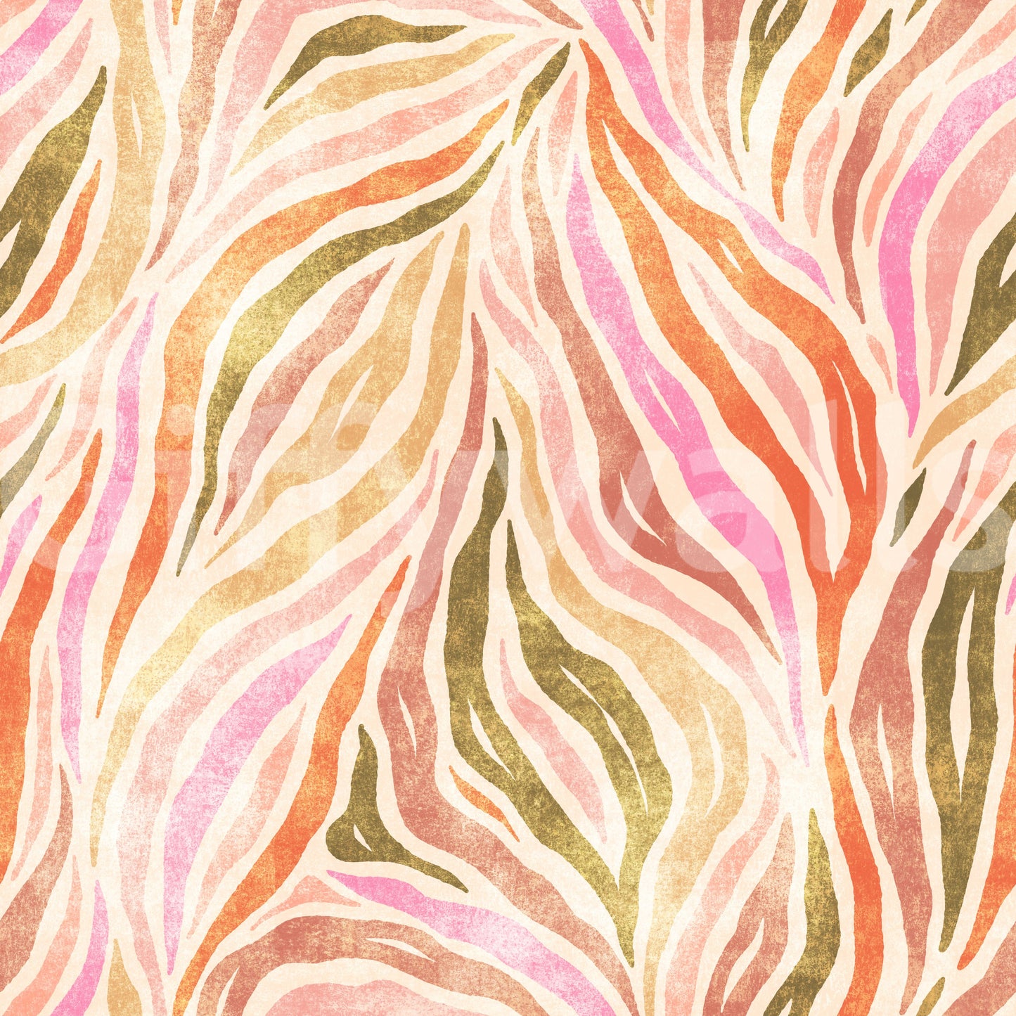 Multicolor Textured Zebra Print Wallpaper