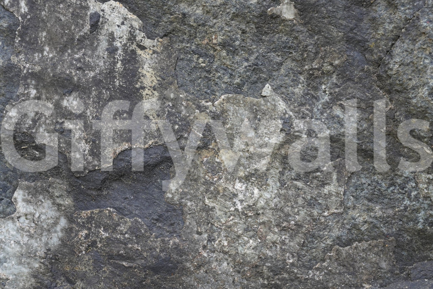 Nature rock wallpaper mural in lounge, modern decor with neutral color accessories