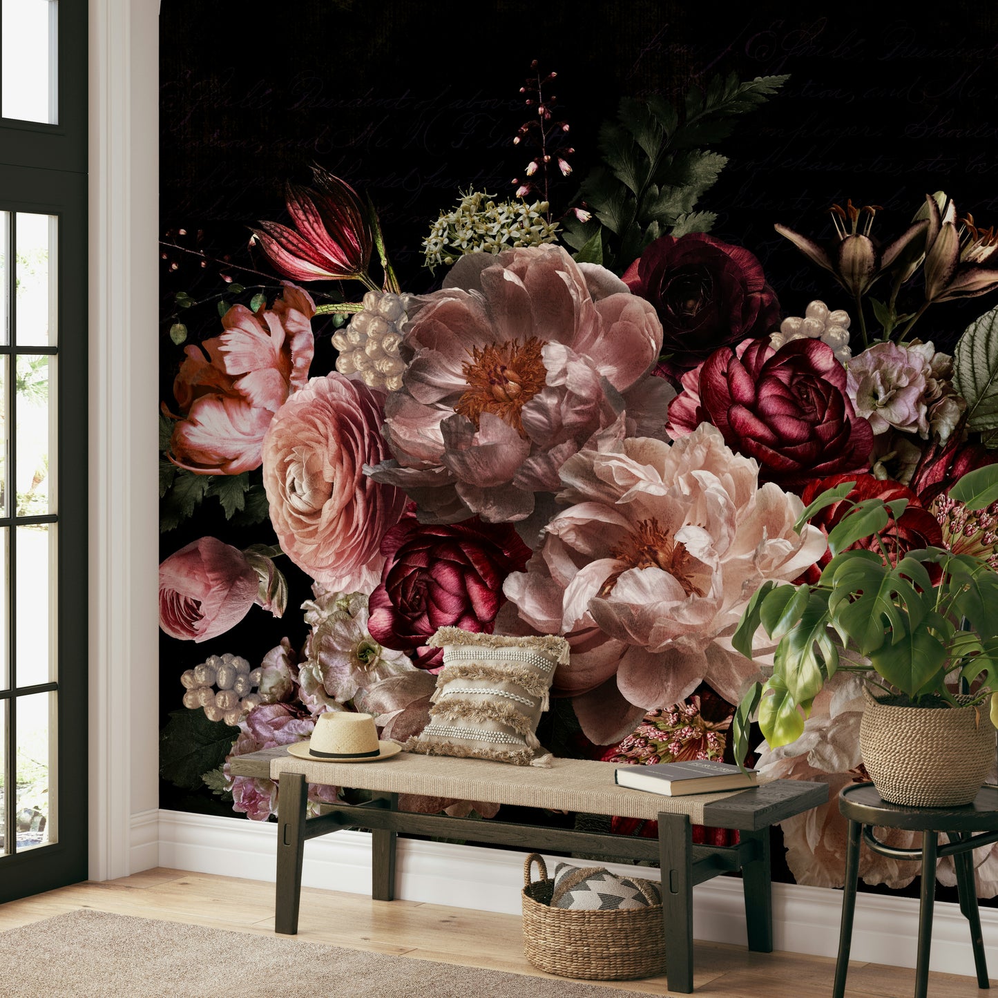 Indigo and lavender wallpaper for interiors