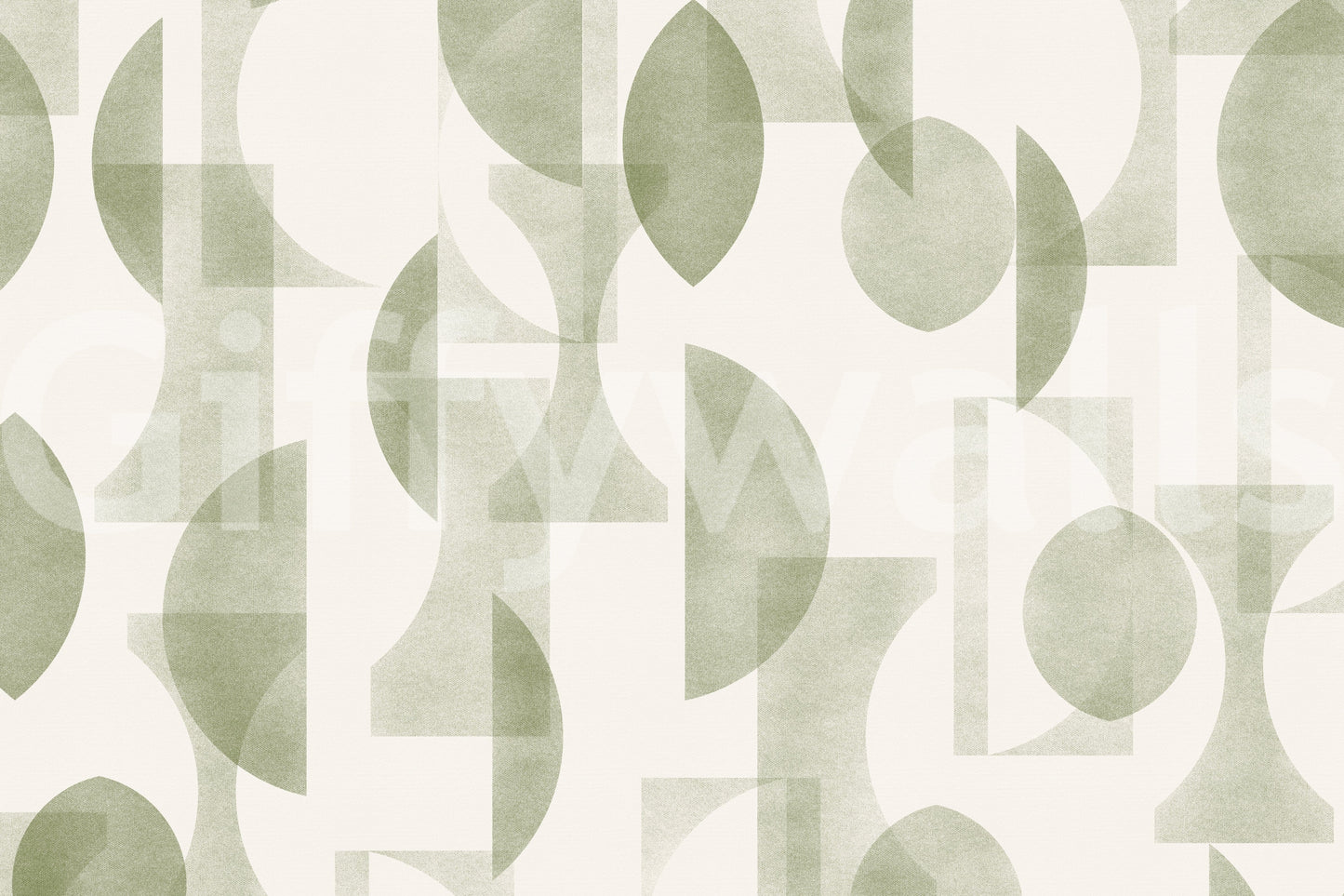 A seamless pattern of geometric olive elements on a wall