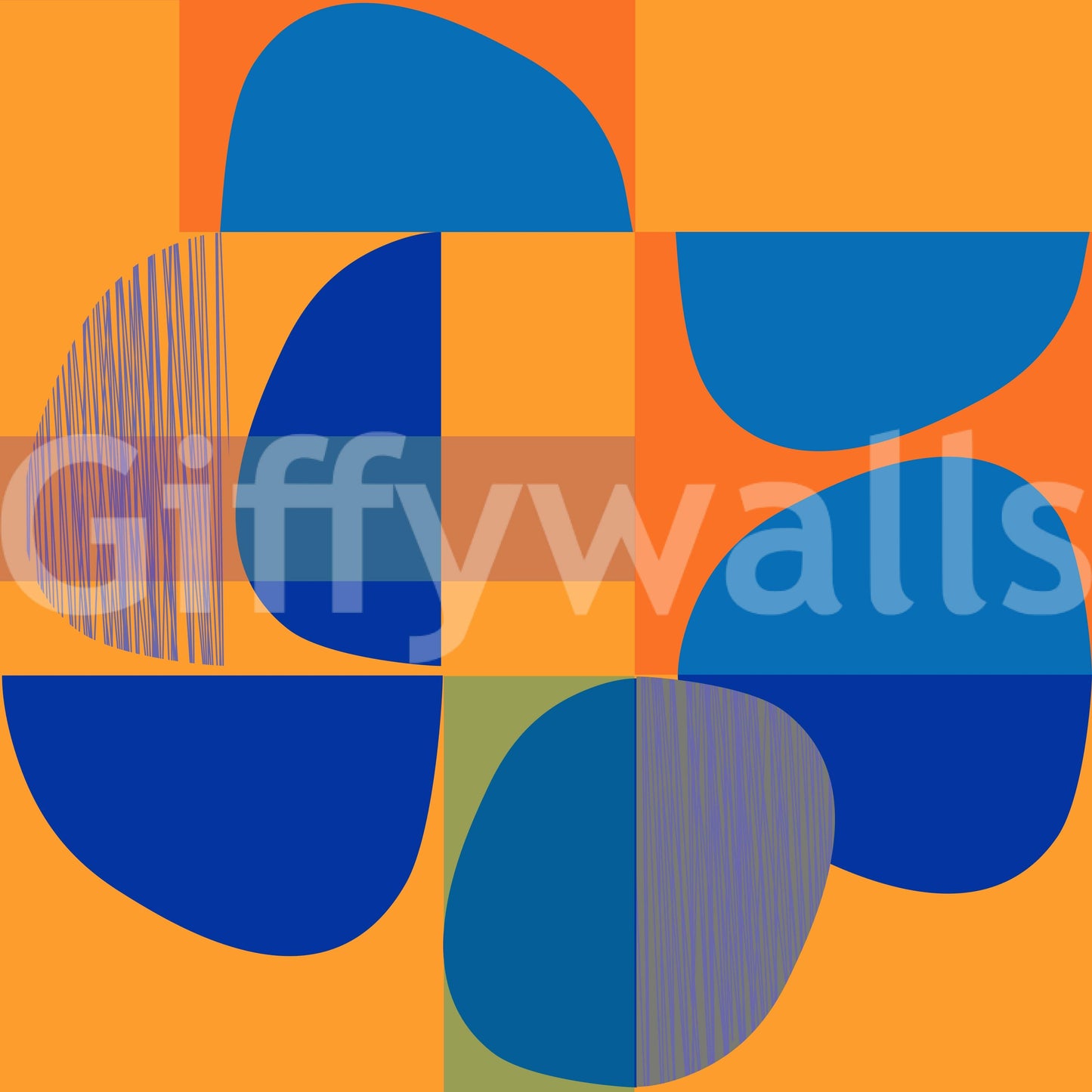 Saturated Vivid Geometry palette, stunning accent wallpaper for walls.