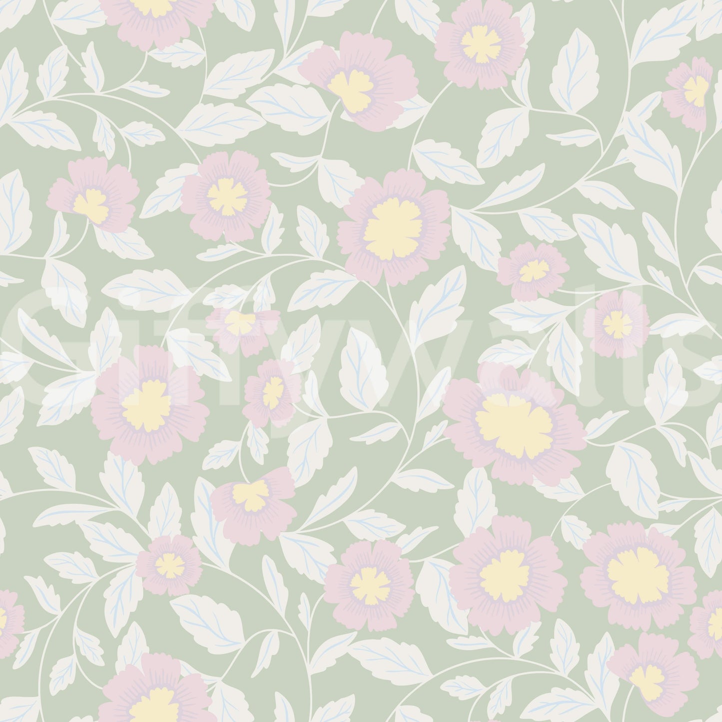 Aesthetic leafy vine peel and stick wallpaper mural.