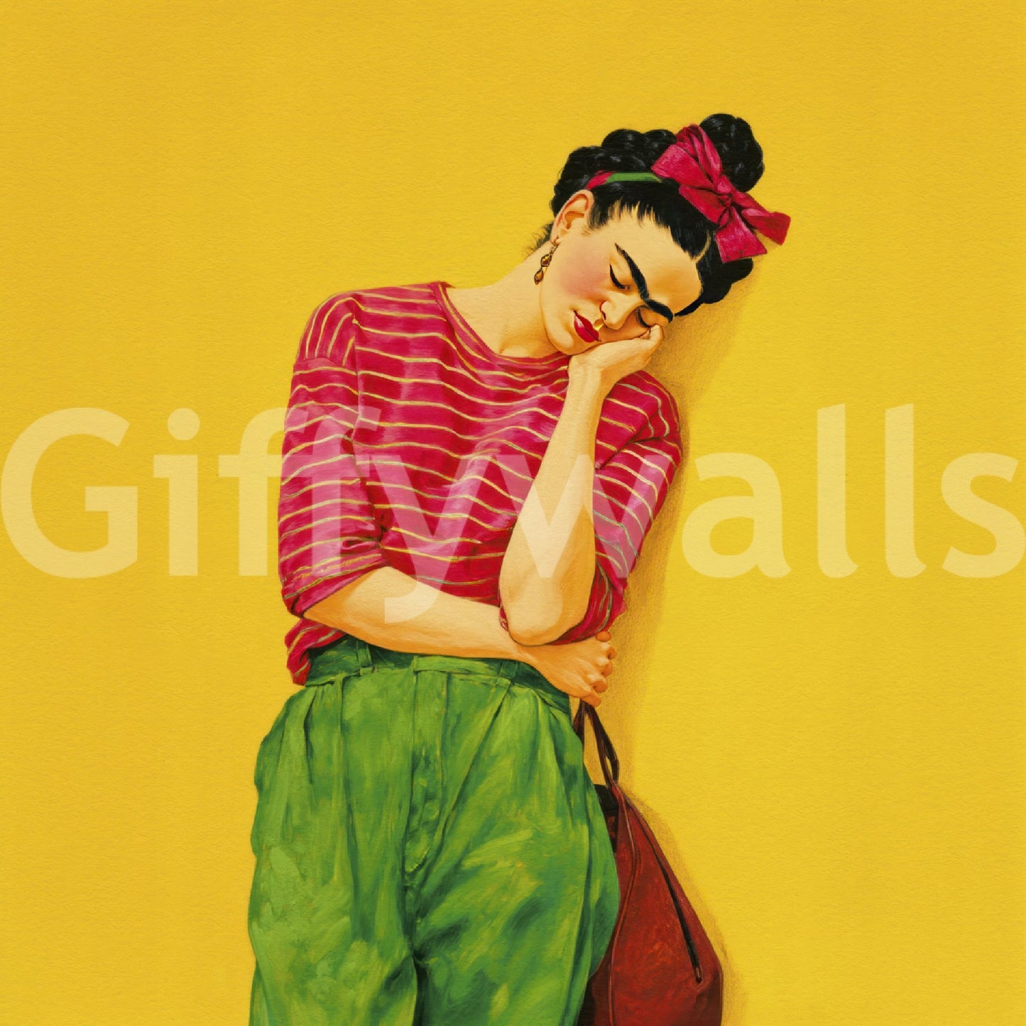 Tranquil wall mural in soft, natural shades