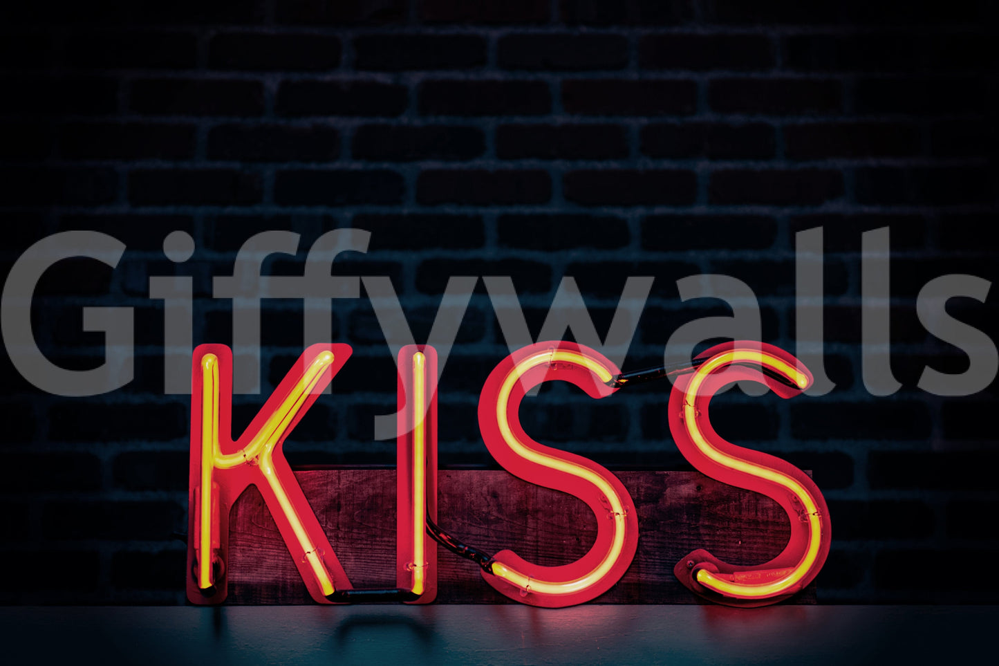 Neon Kiss Wall Mural -2226249