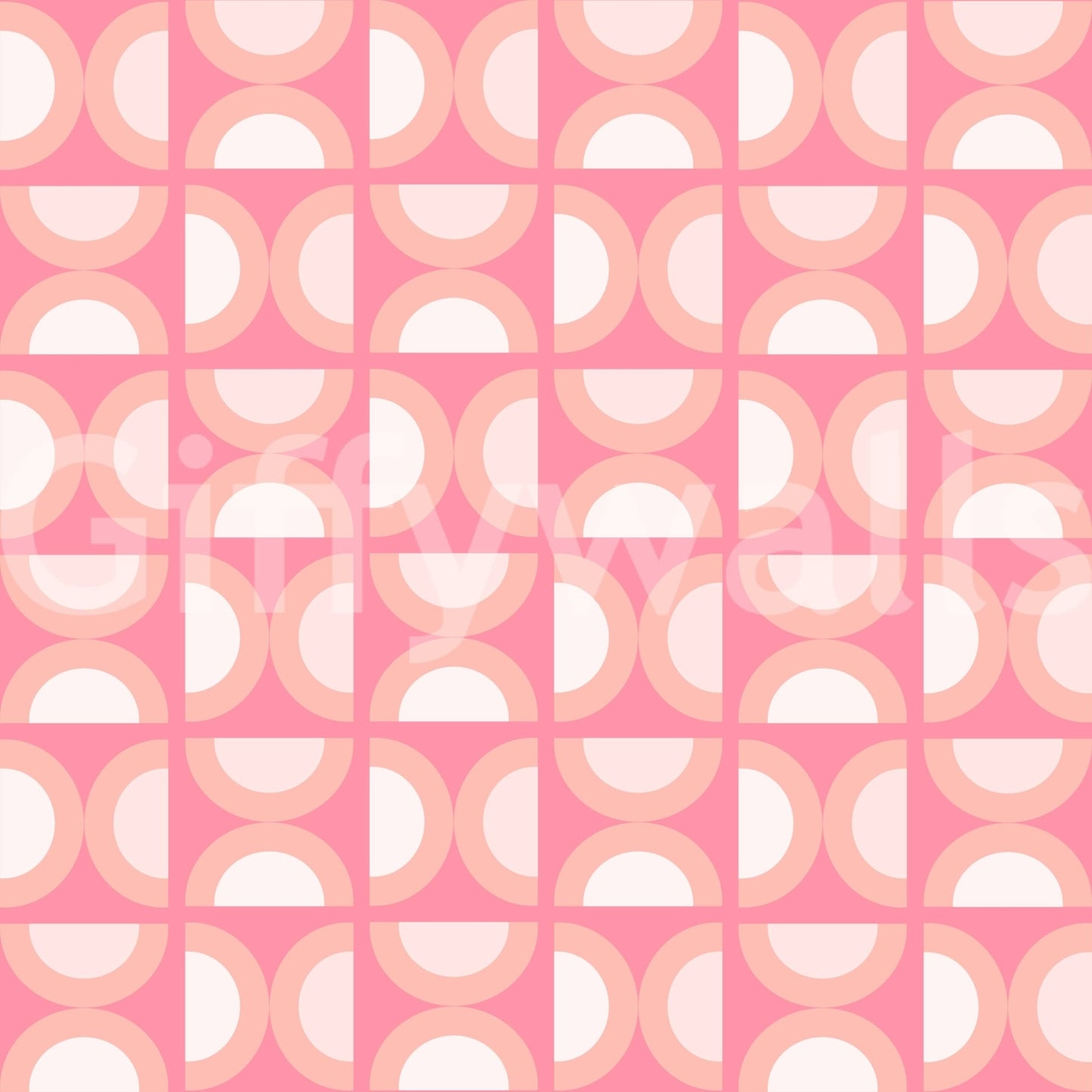 Retro Peach Arcs Wall Mural in soft peach and pink tones.